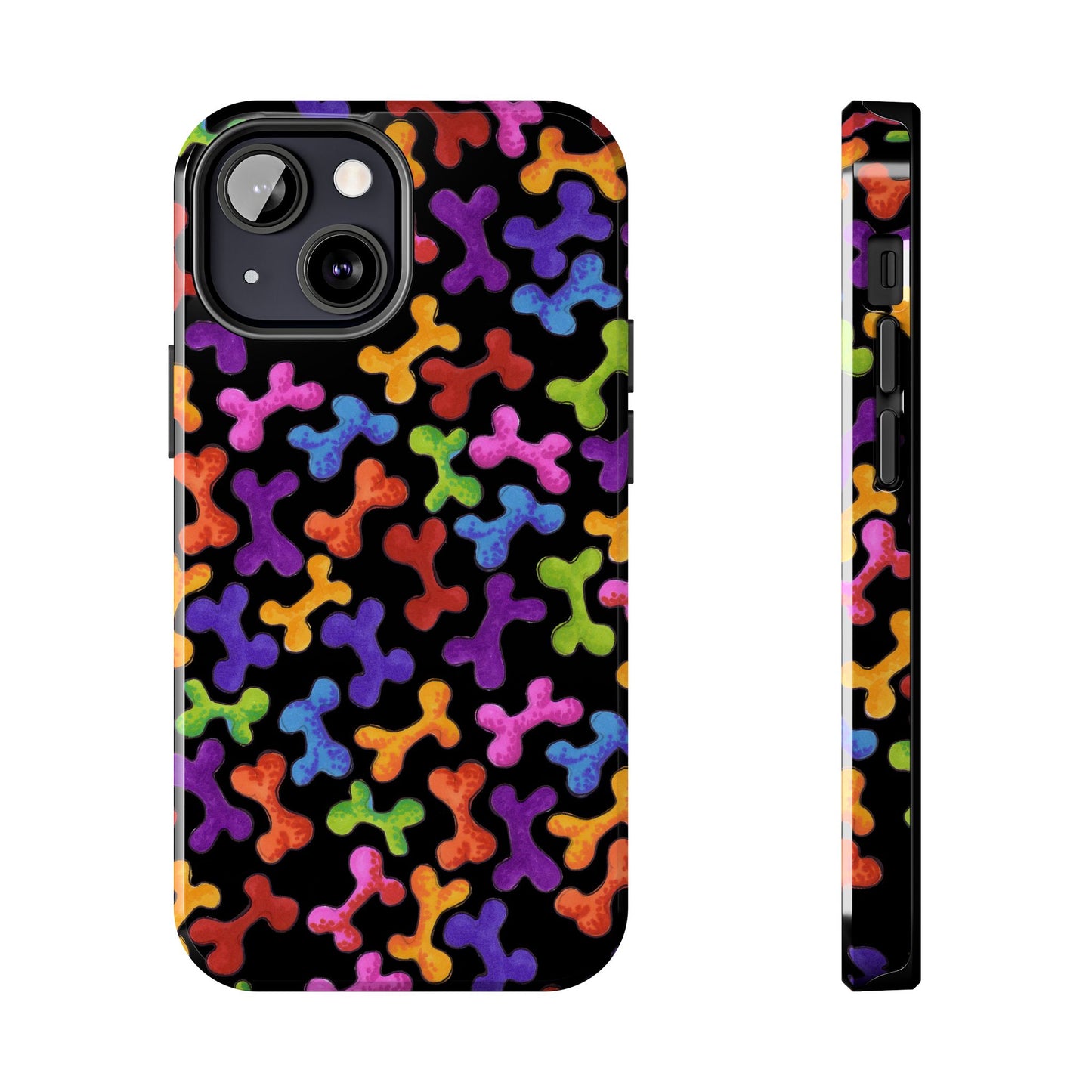 Fancy Bones Black / Multi Phone Case