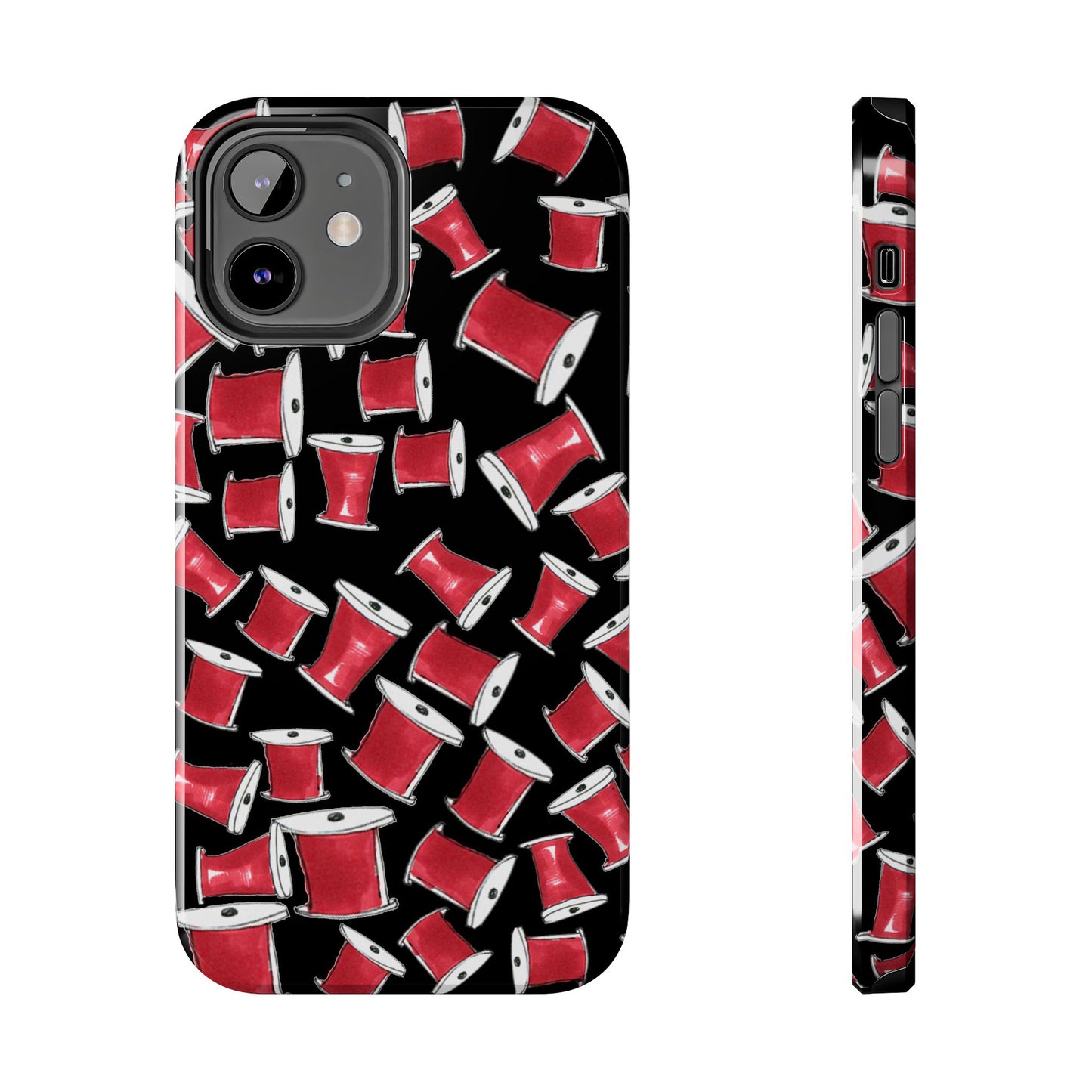 Red Thread Black Phone Case