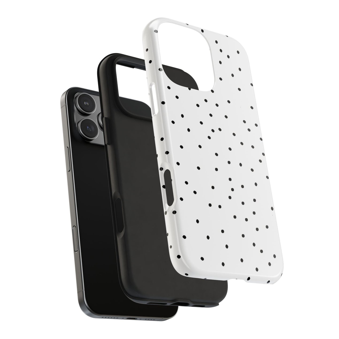 Space Dots White / Black Phone Case