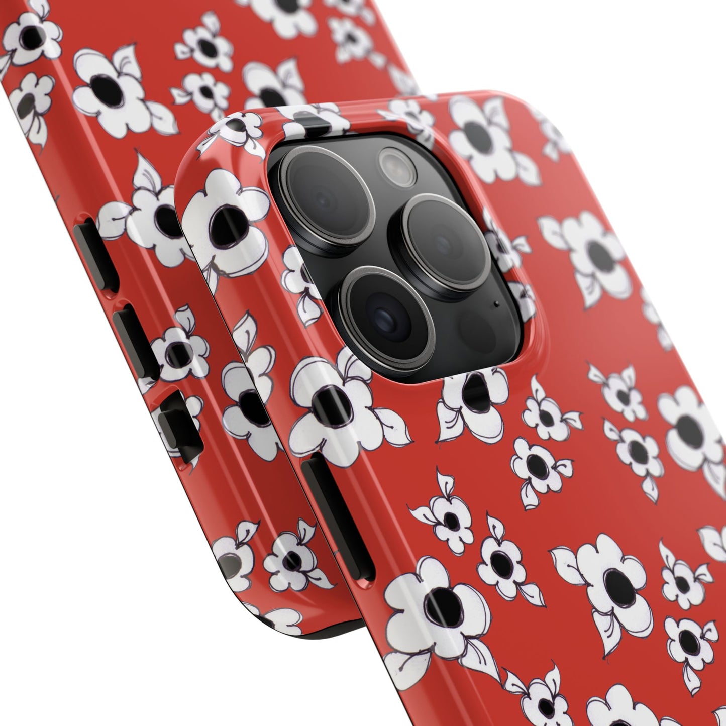 Daisy Cluster Red / Black Phone Case