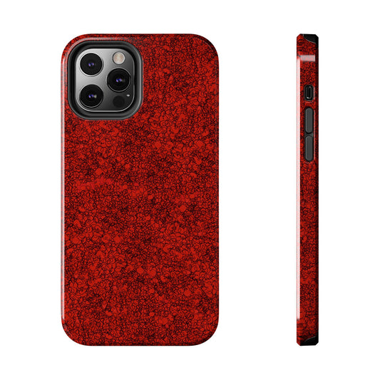 Scribble Red / Black Phone Case