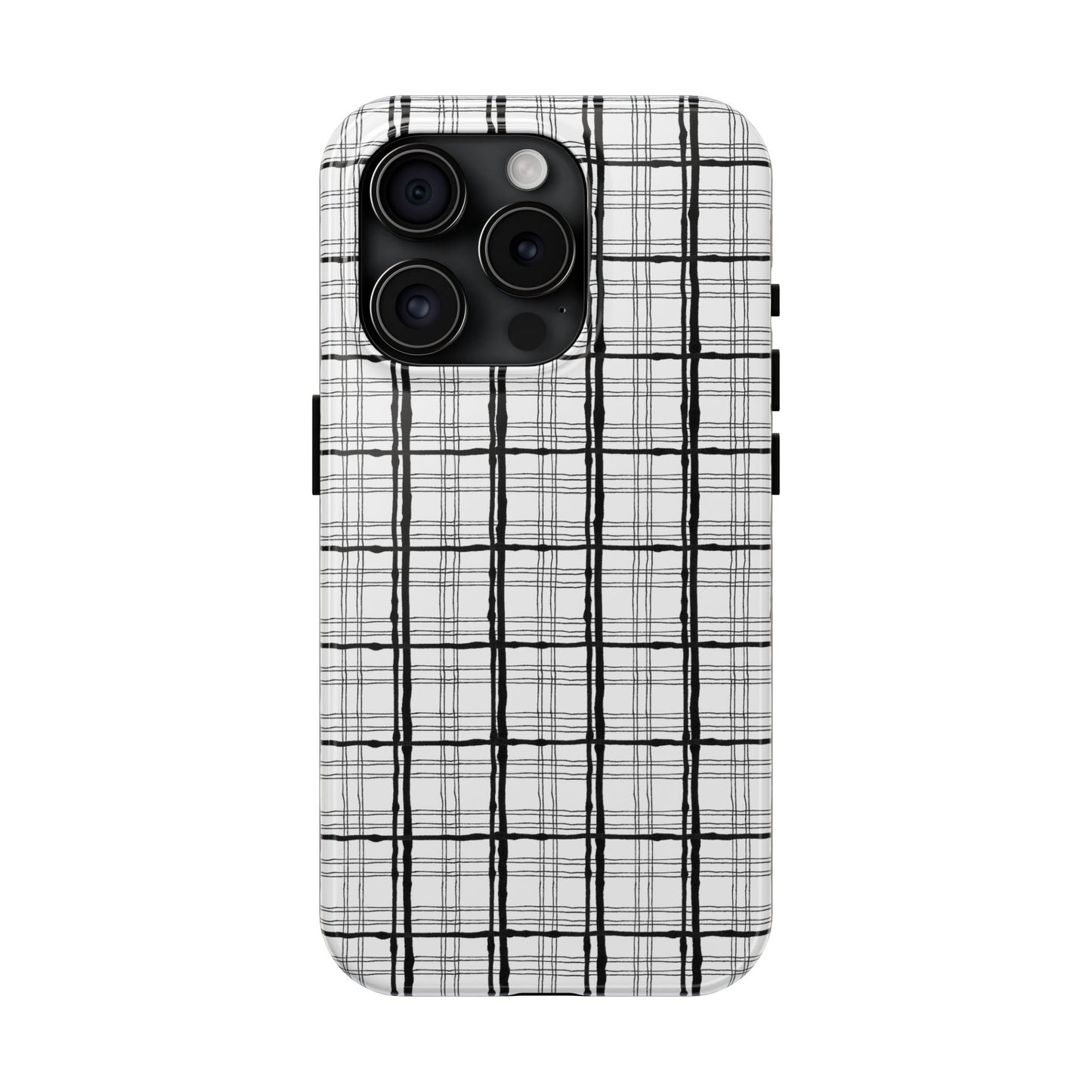 Sophistiplaid White / Black Phone Case