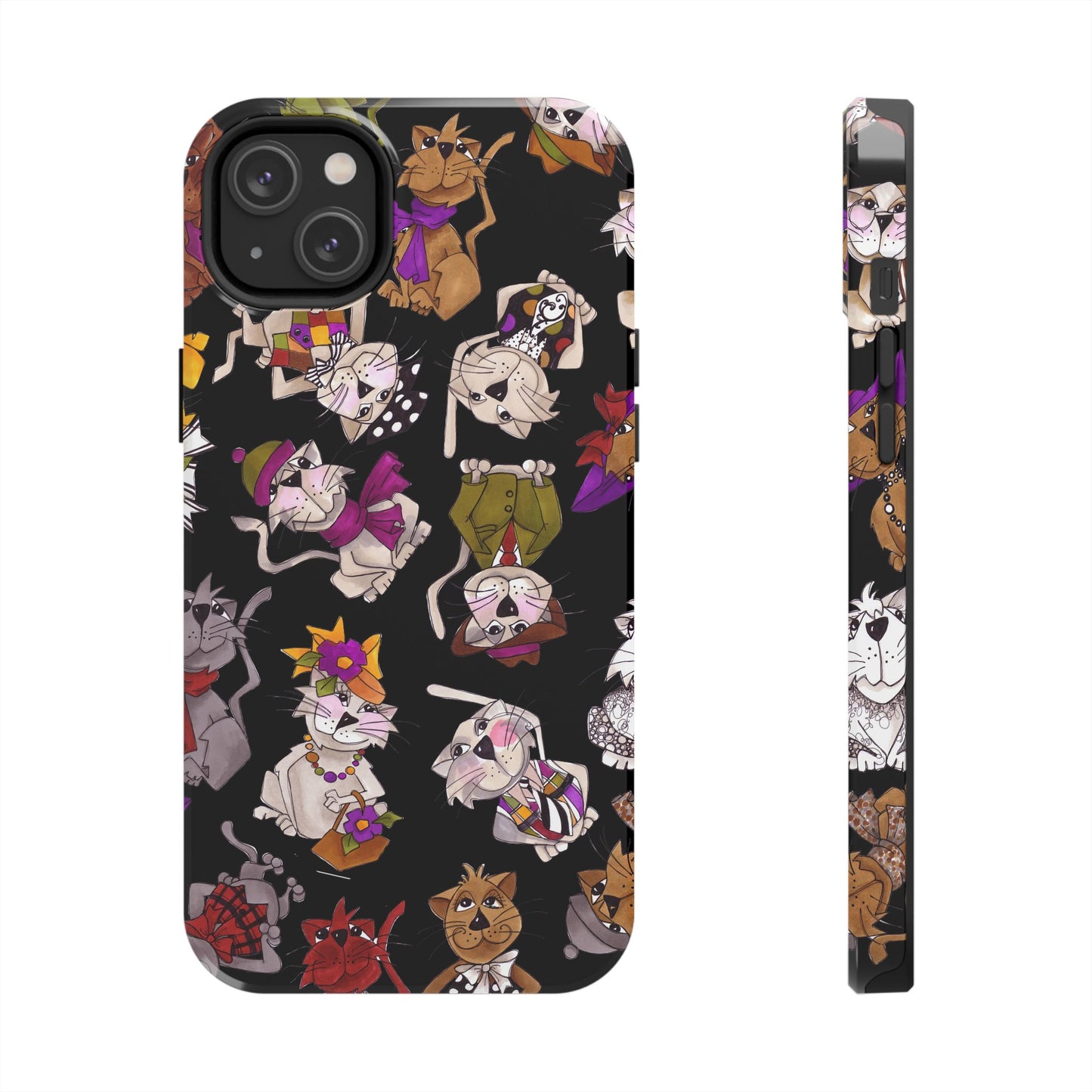 Spice Cats Tossed Black Phone Case