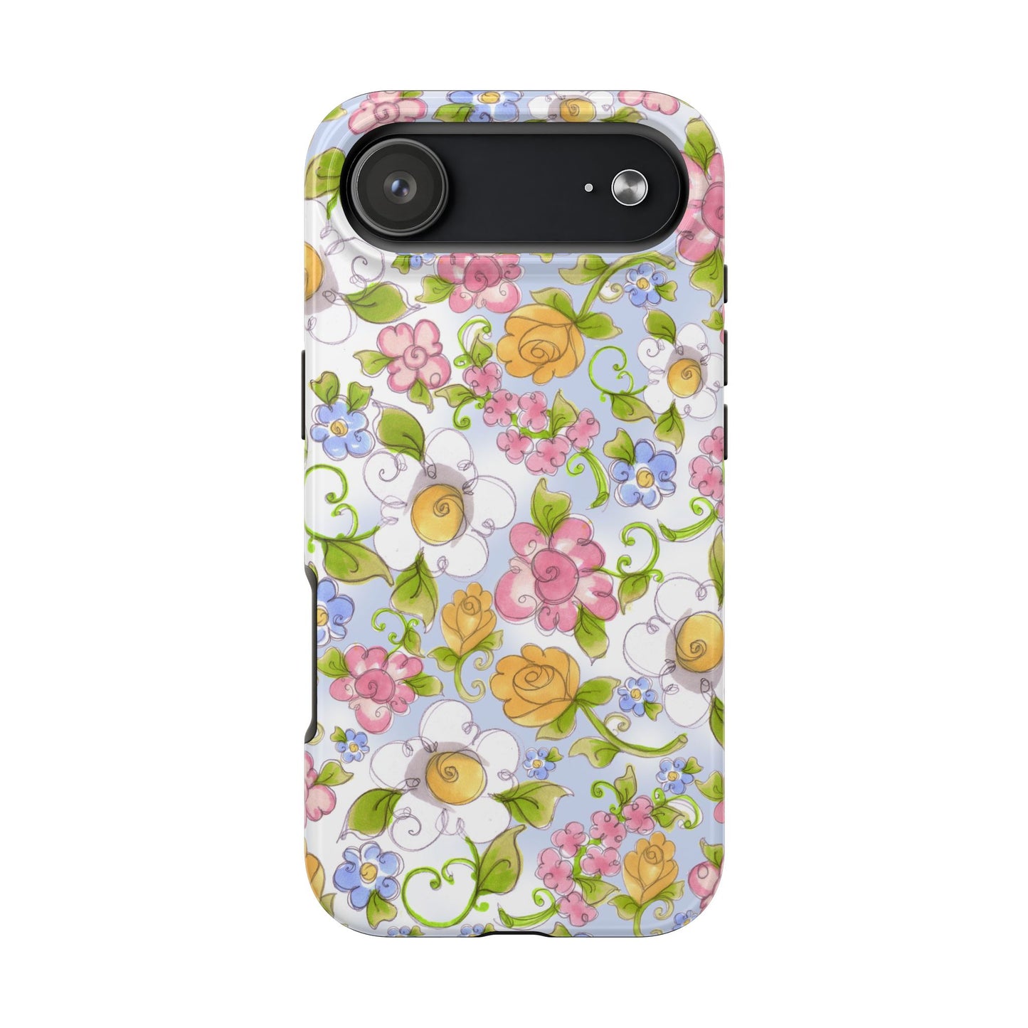 Flower Frolic Blue Phone Case