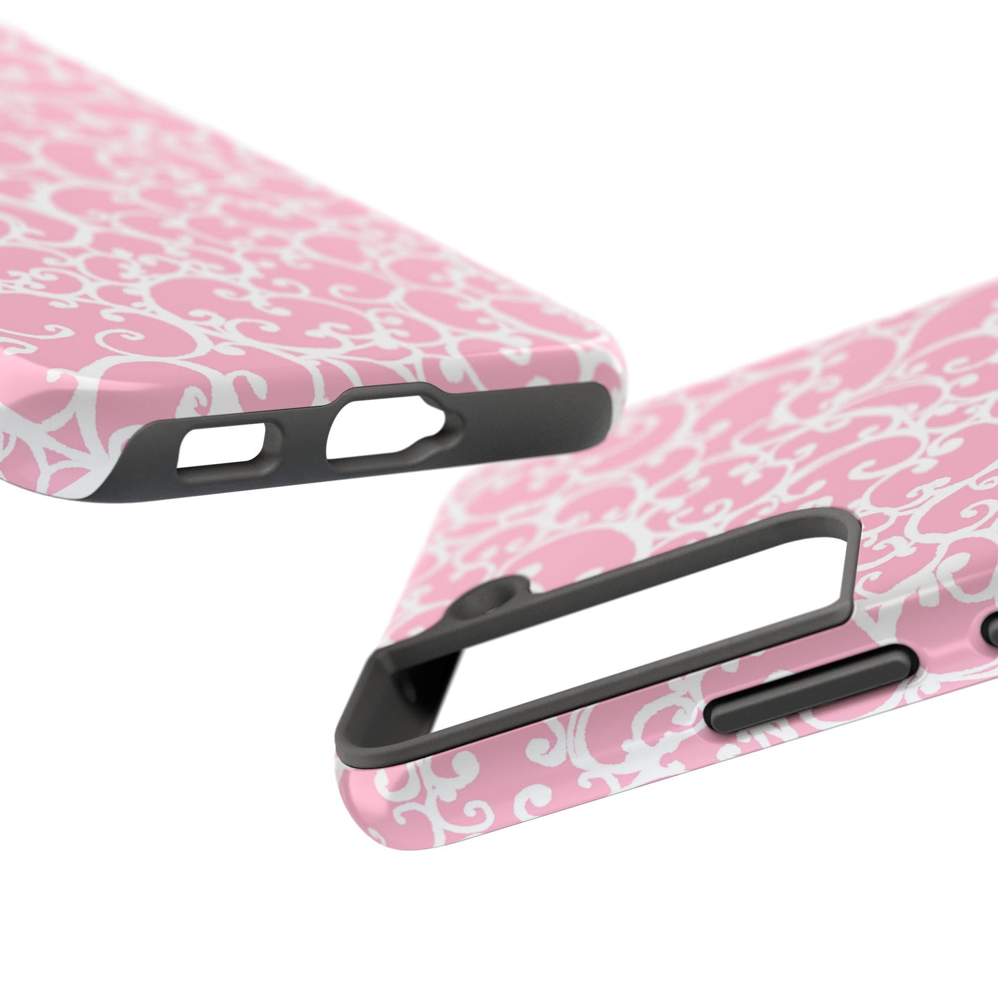 Scrollie Pink / White Phone Case