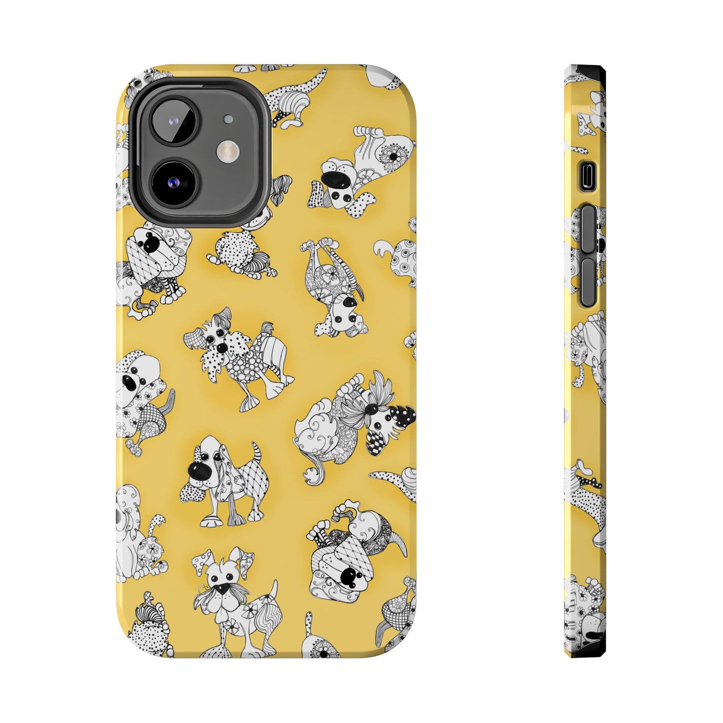 Doodle Dogs Yellow Phone Case