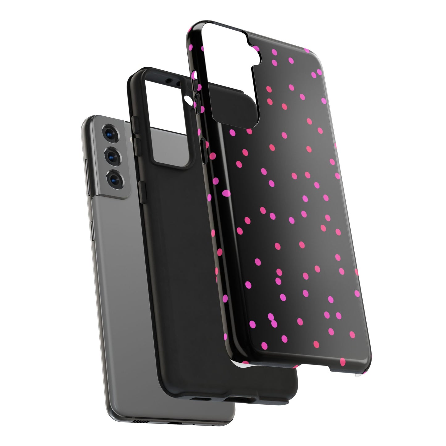 Space Dots Black / Cerise Phone Case
