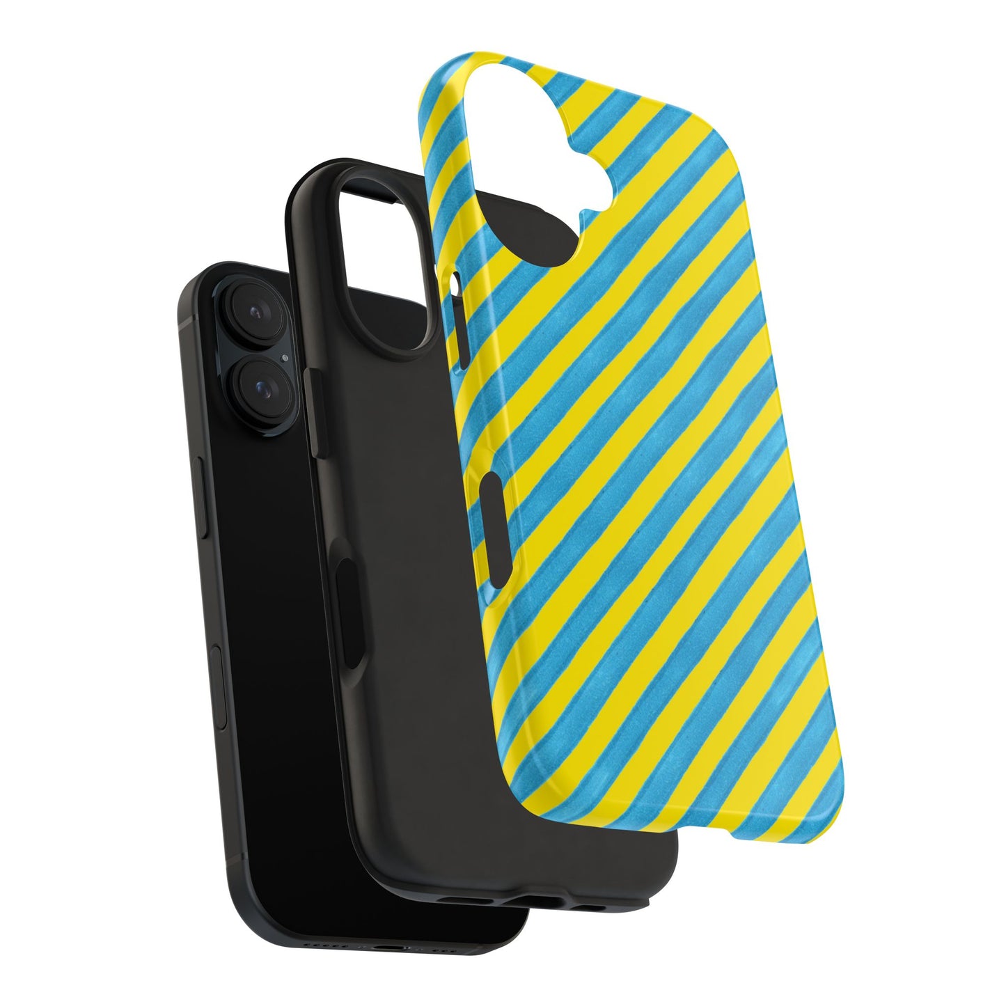Bias Stripe Turquoise / Yellow Phone Case
