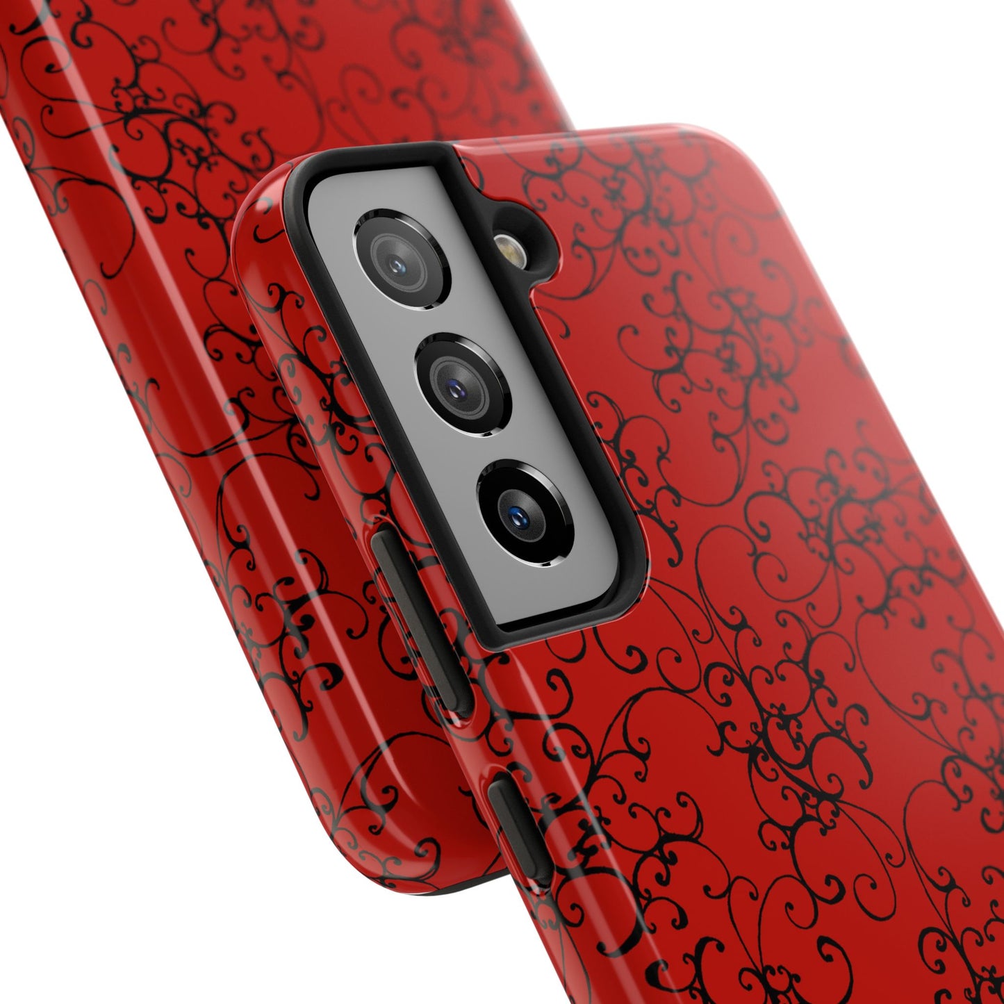 Elegant Scroll Red / Black Phone Case