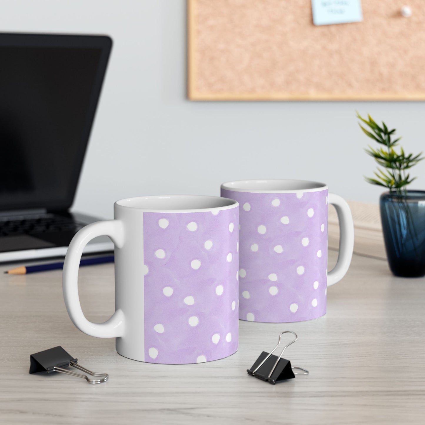 Space Dots Lilac / White Cup