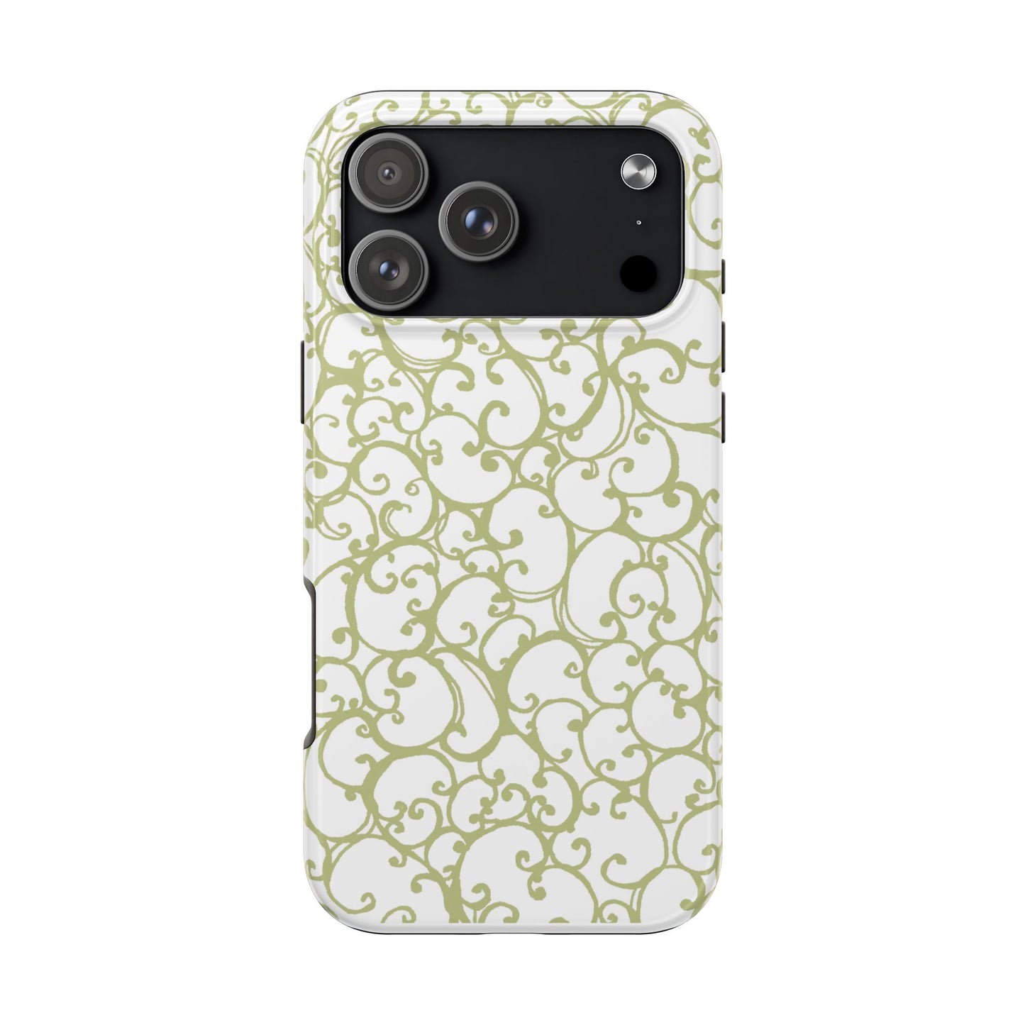 Scrollie White / Green Phone Case