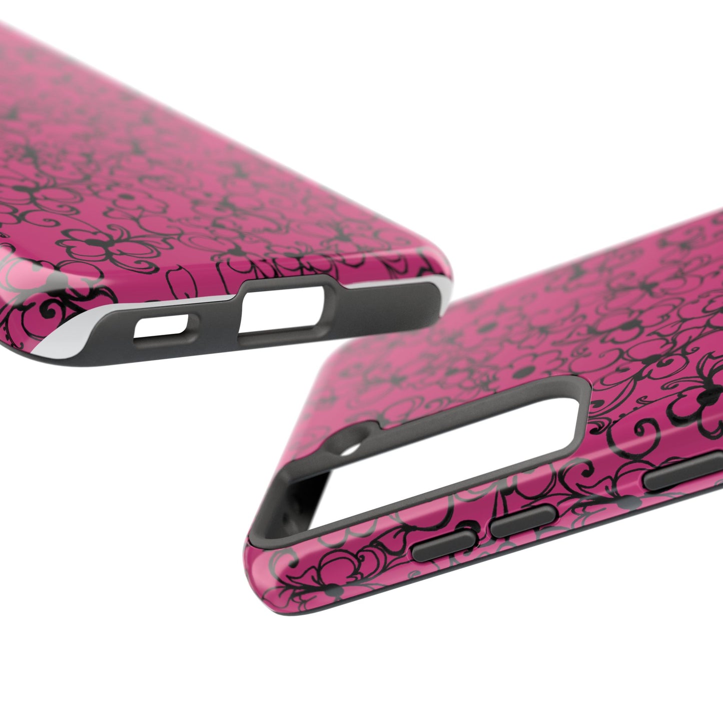 Daisy Jungle Pink / Black Phone Case
