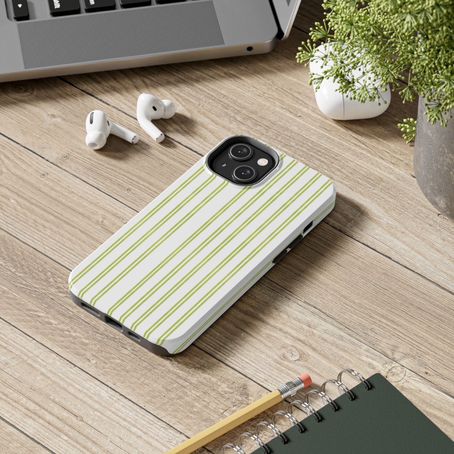 Green Double Stripe Phone Case