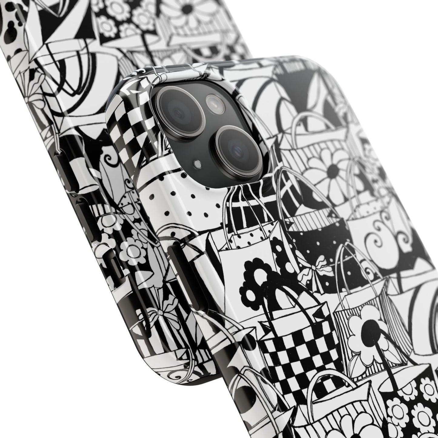 Totally Black / White Phone Case