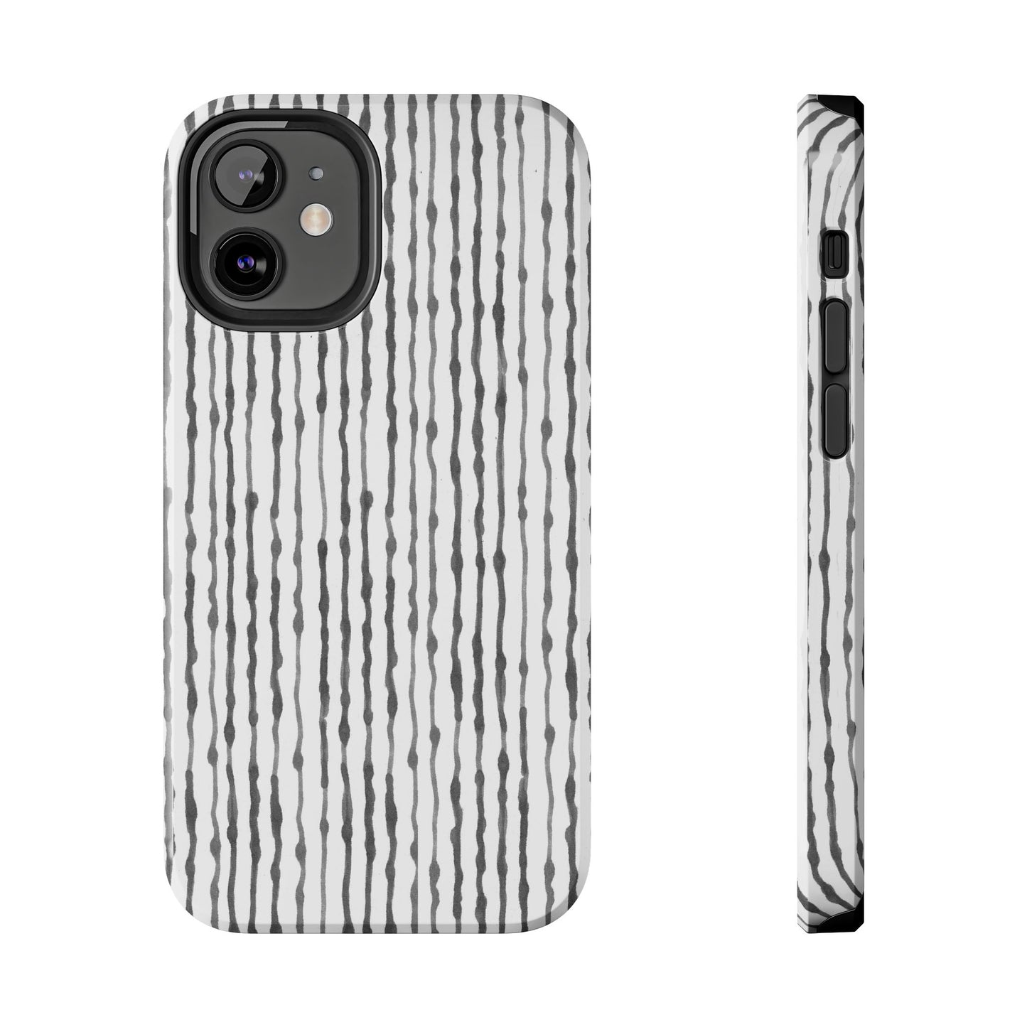 Faux Seersucker White / Charcoal Phone Case