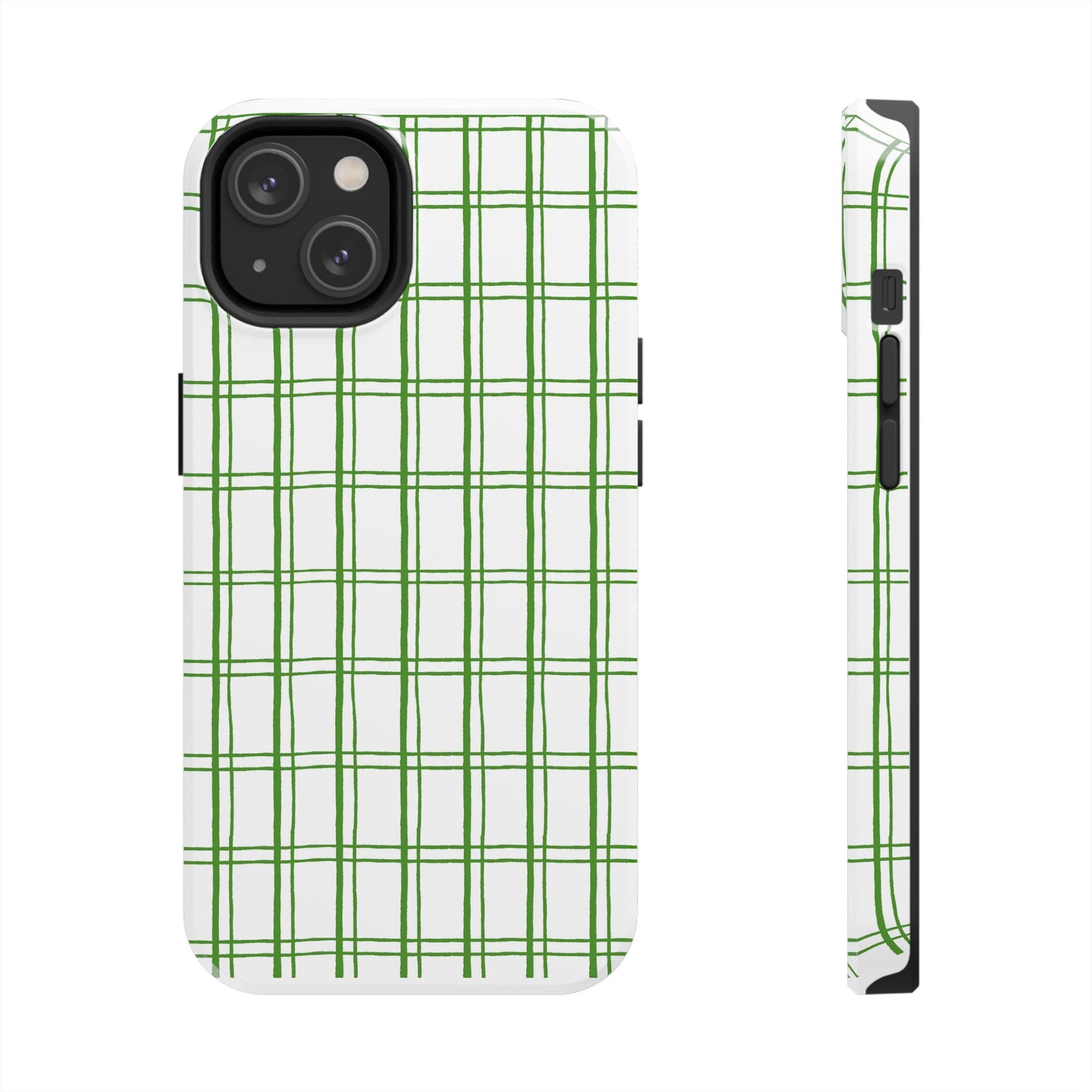 Little Plaid White / Green Phone Case