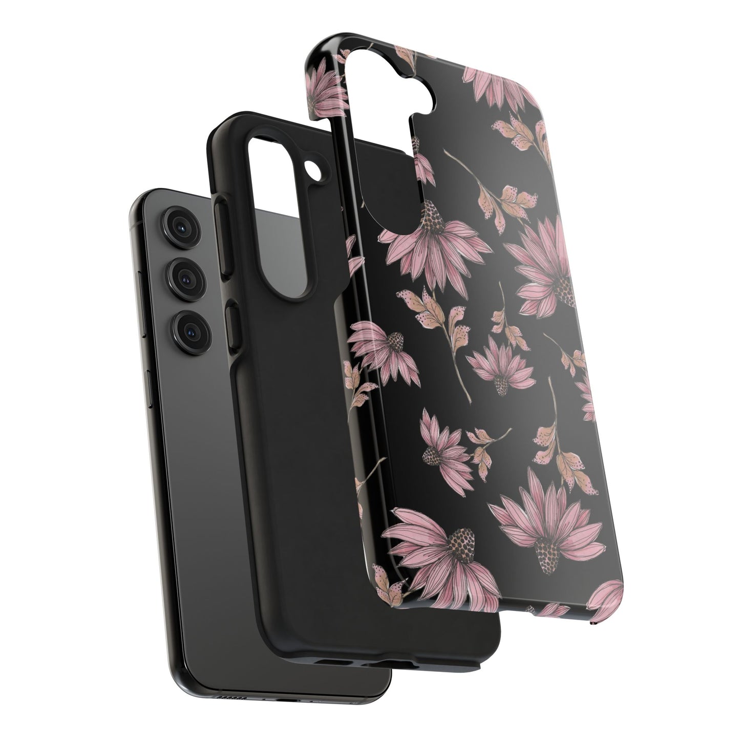 Wild Cone Flowers Black Phone Case