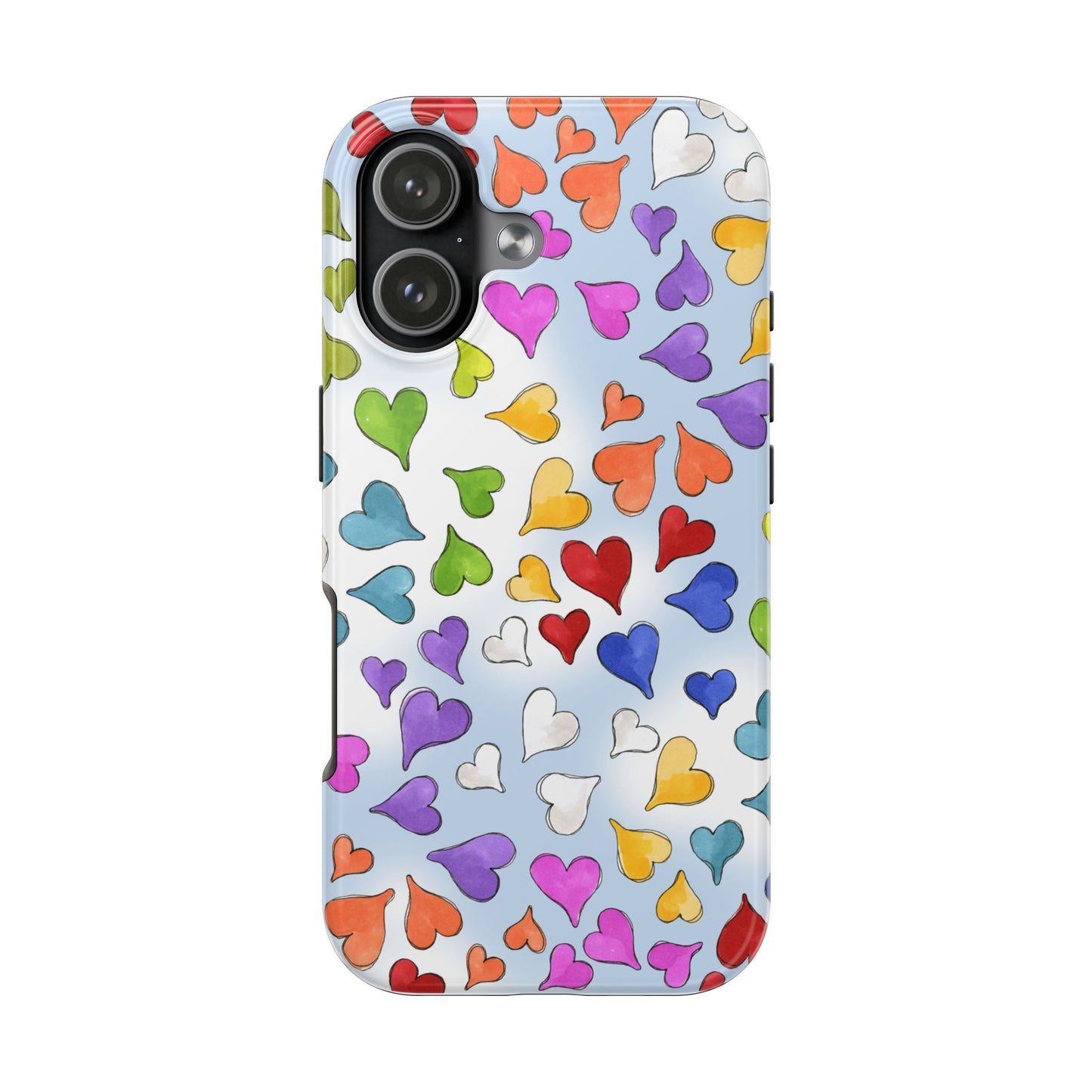 Happy Hearts Blue Sky Phone Case