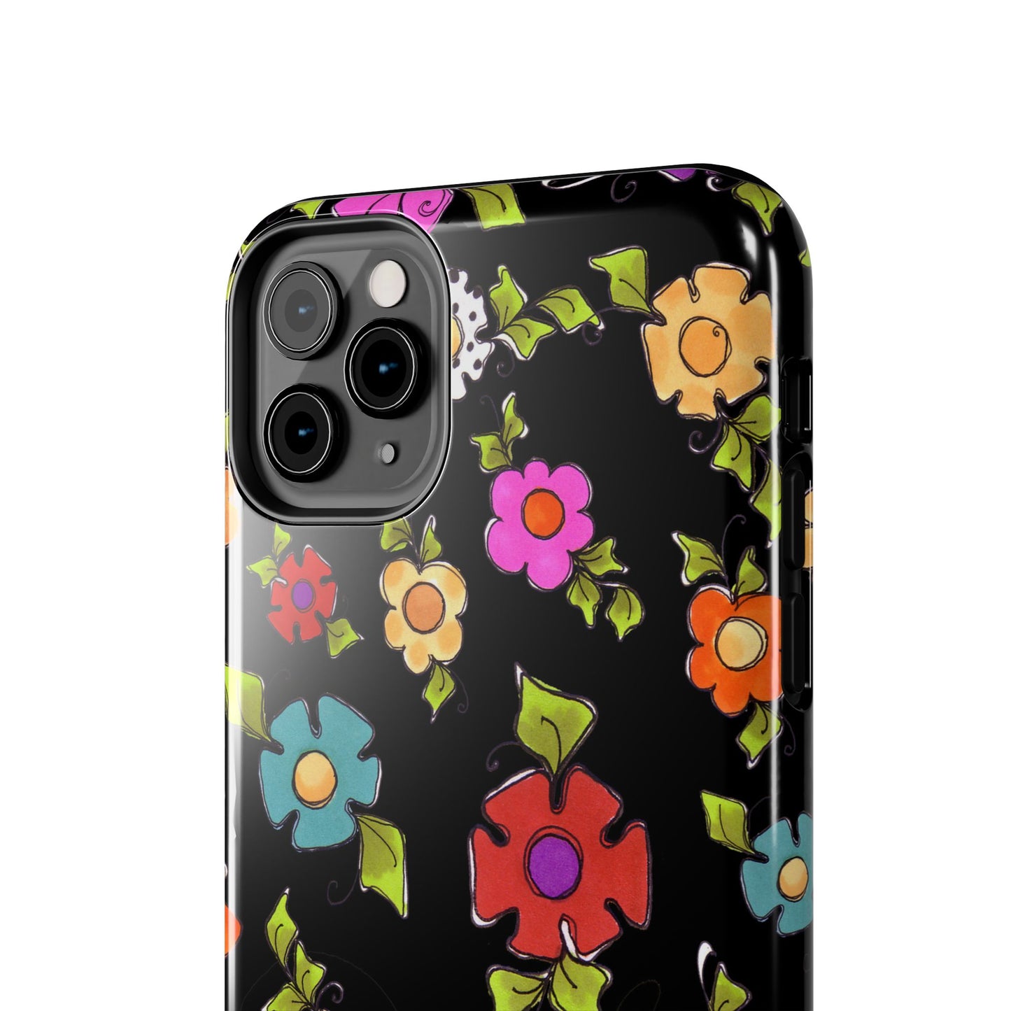 Dog Blooms Black Phone Case
