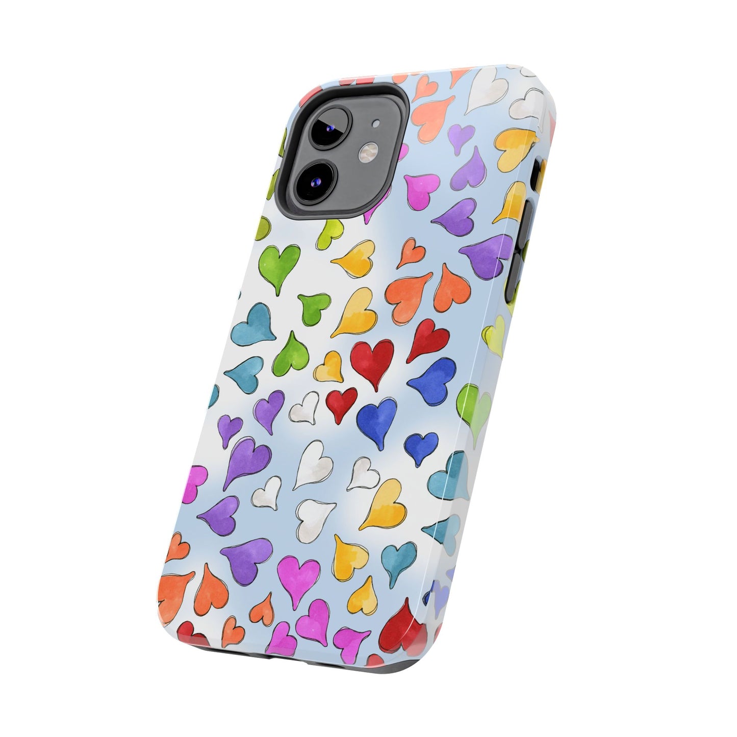Happy Hearts Blue Sky Phone Case