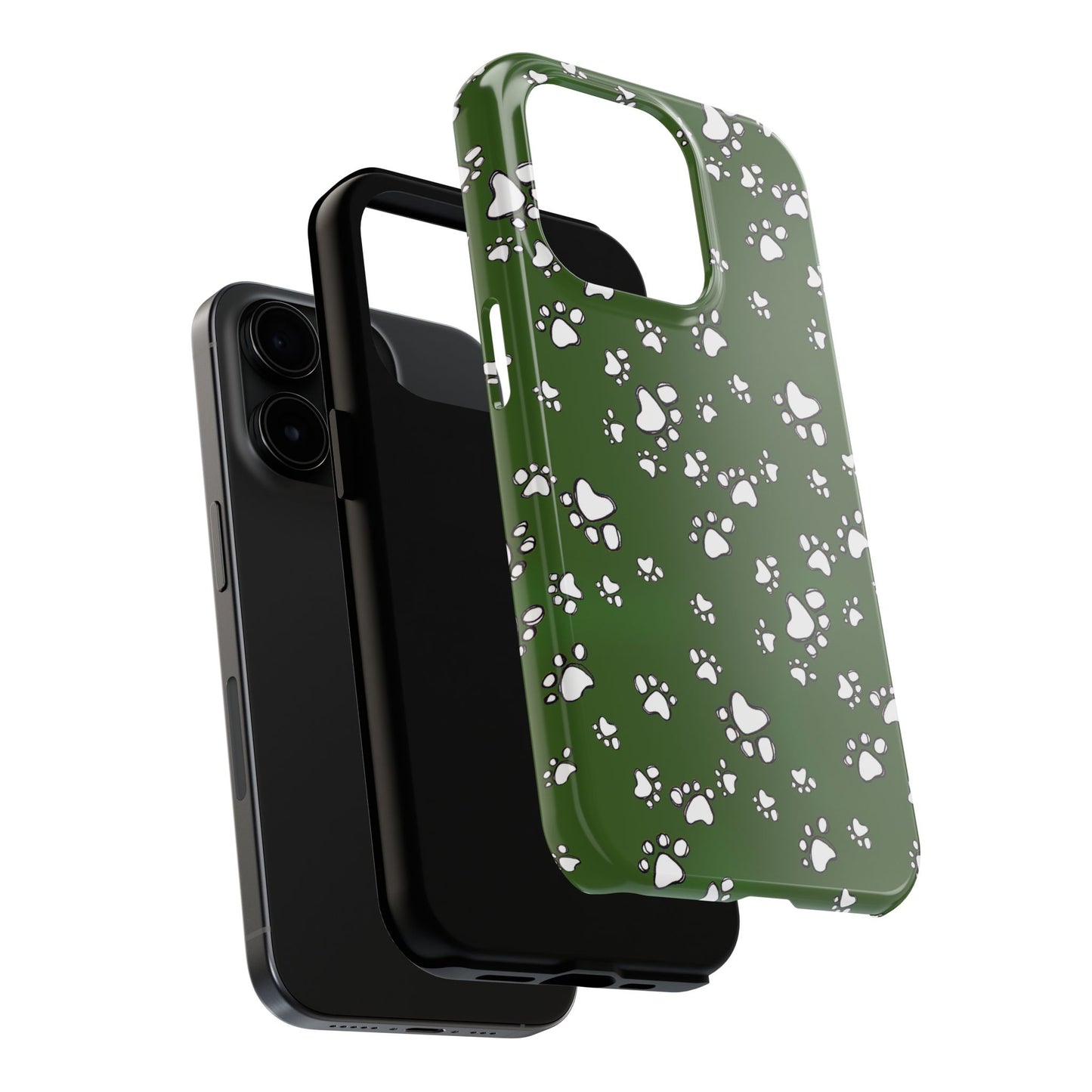 Paw Flakes Green Phone Case