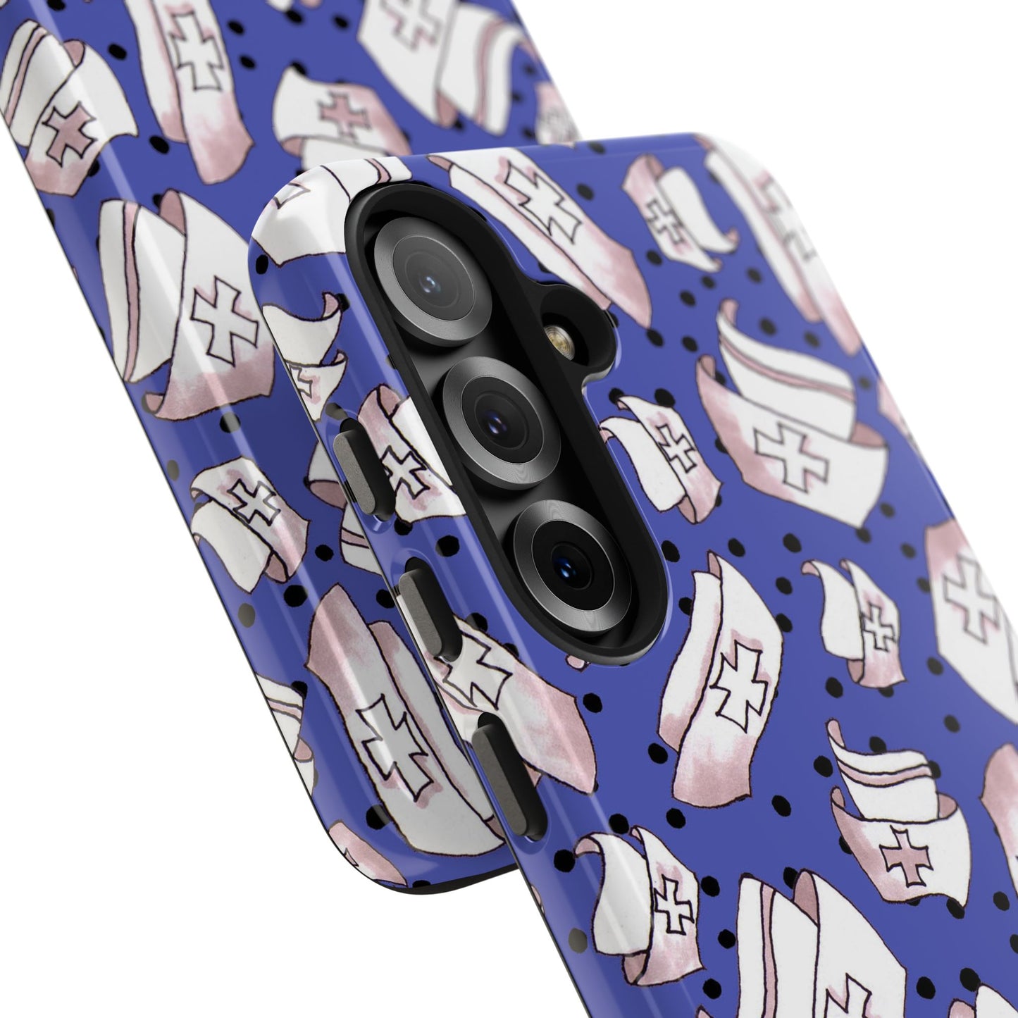 Med Hats Blue / Black Phone Case