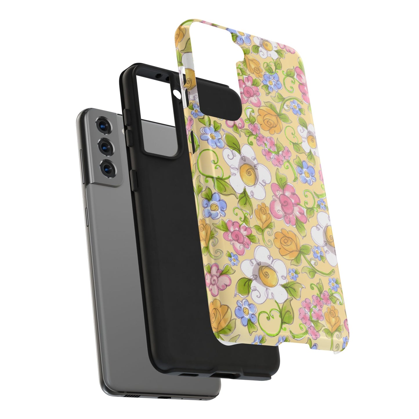 Flower Frolic Yellow Phone Case