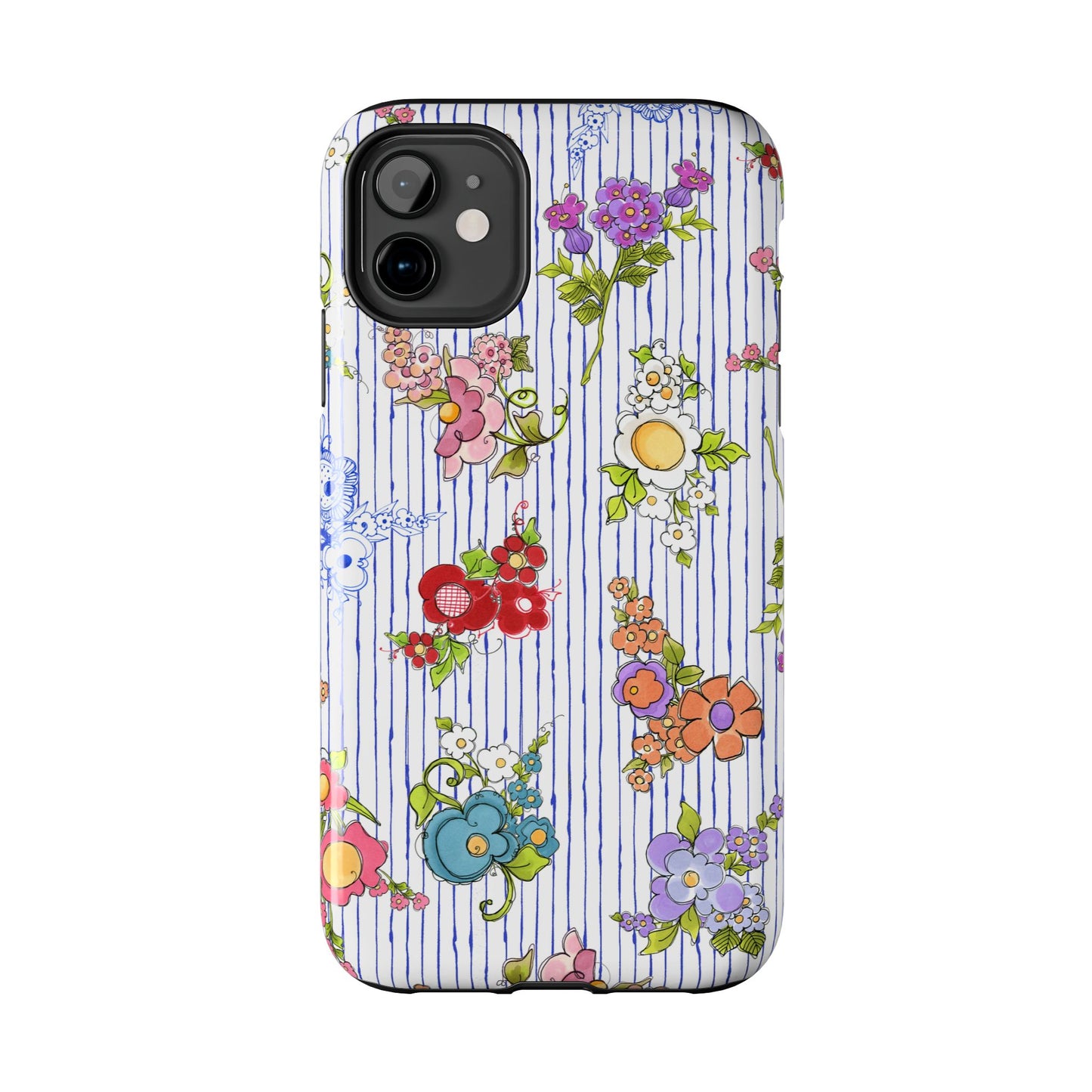 Mixed Bouquets Blue / White Phone Case
