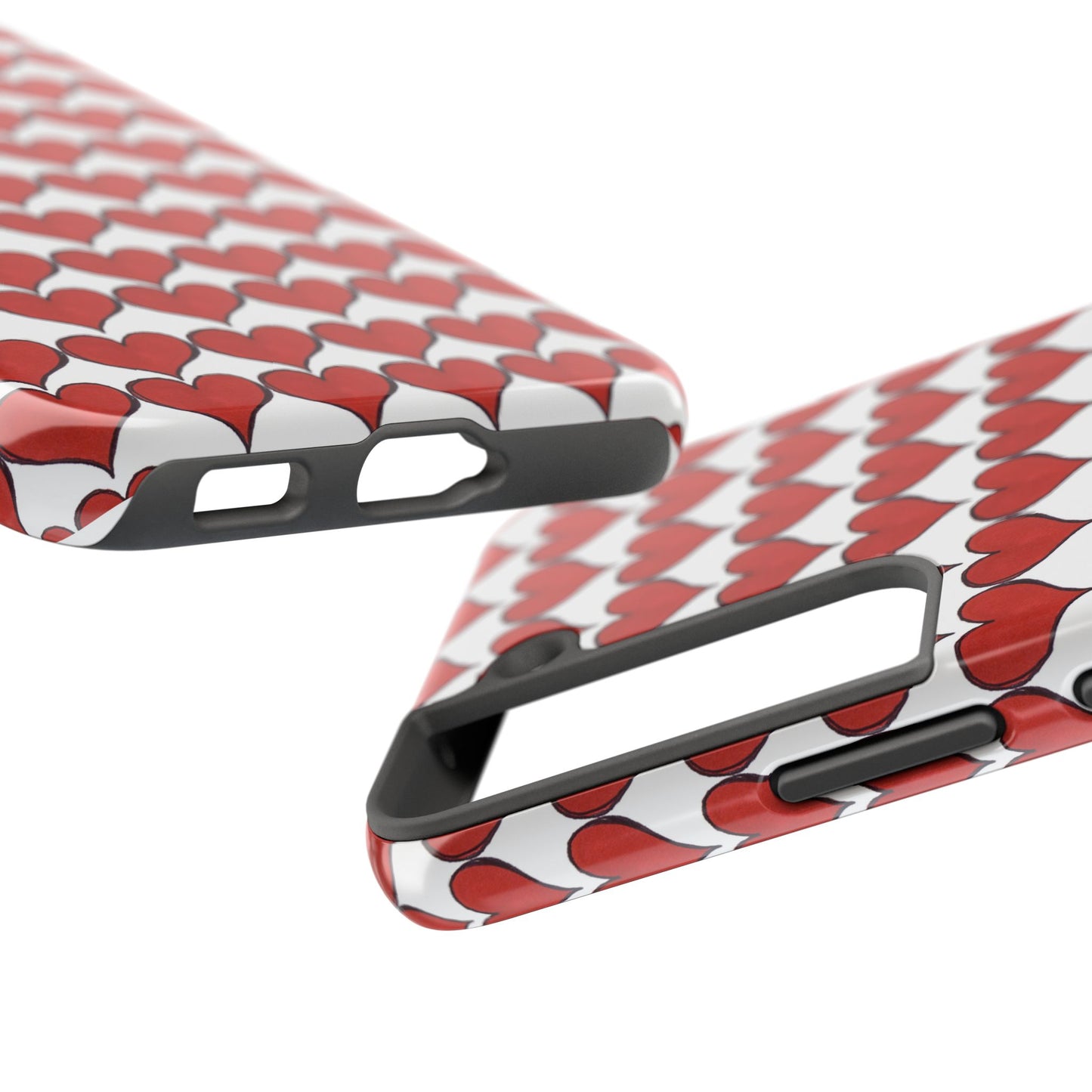 Heartbeats White / Red Phone Case