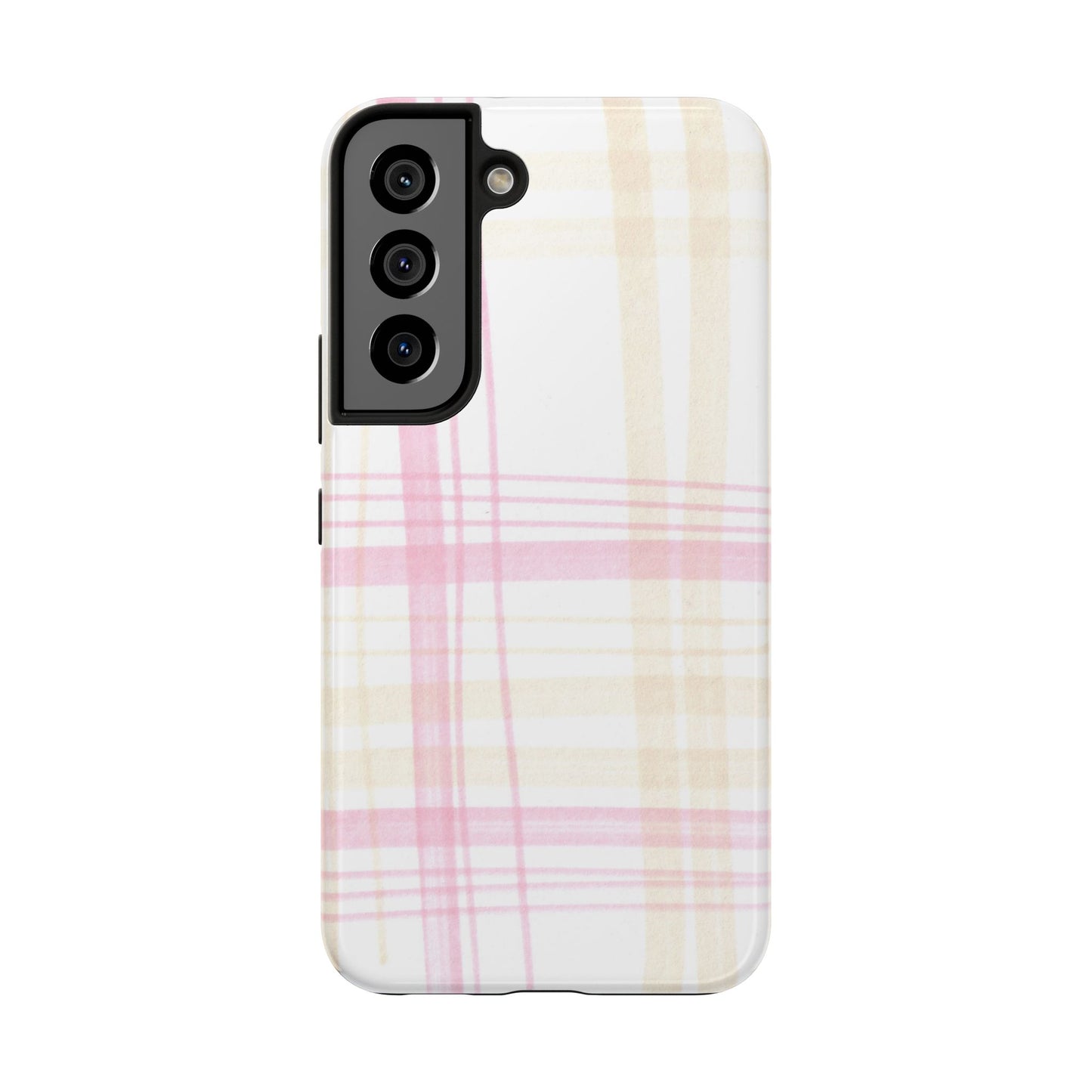 Flower Model Plaid Phone Case