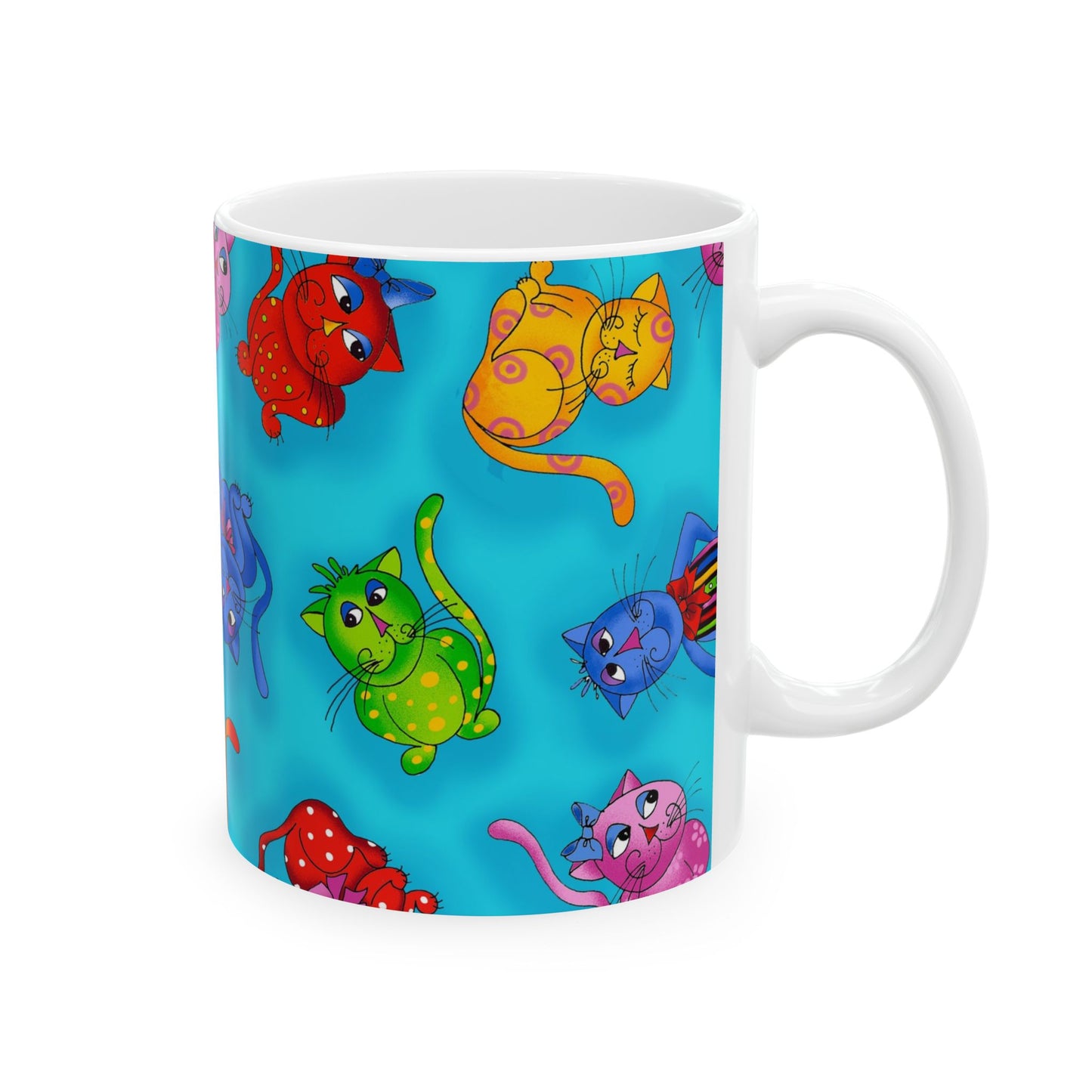 Tossed Cool Cats Turquoise Cup