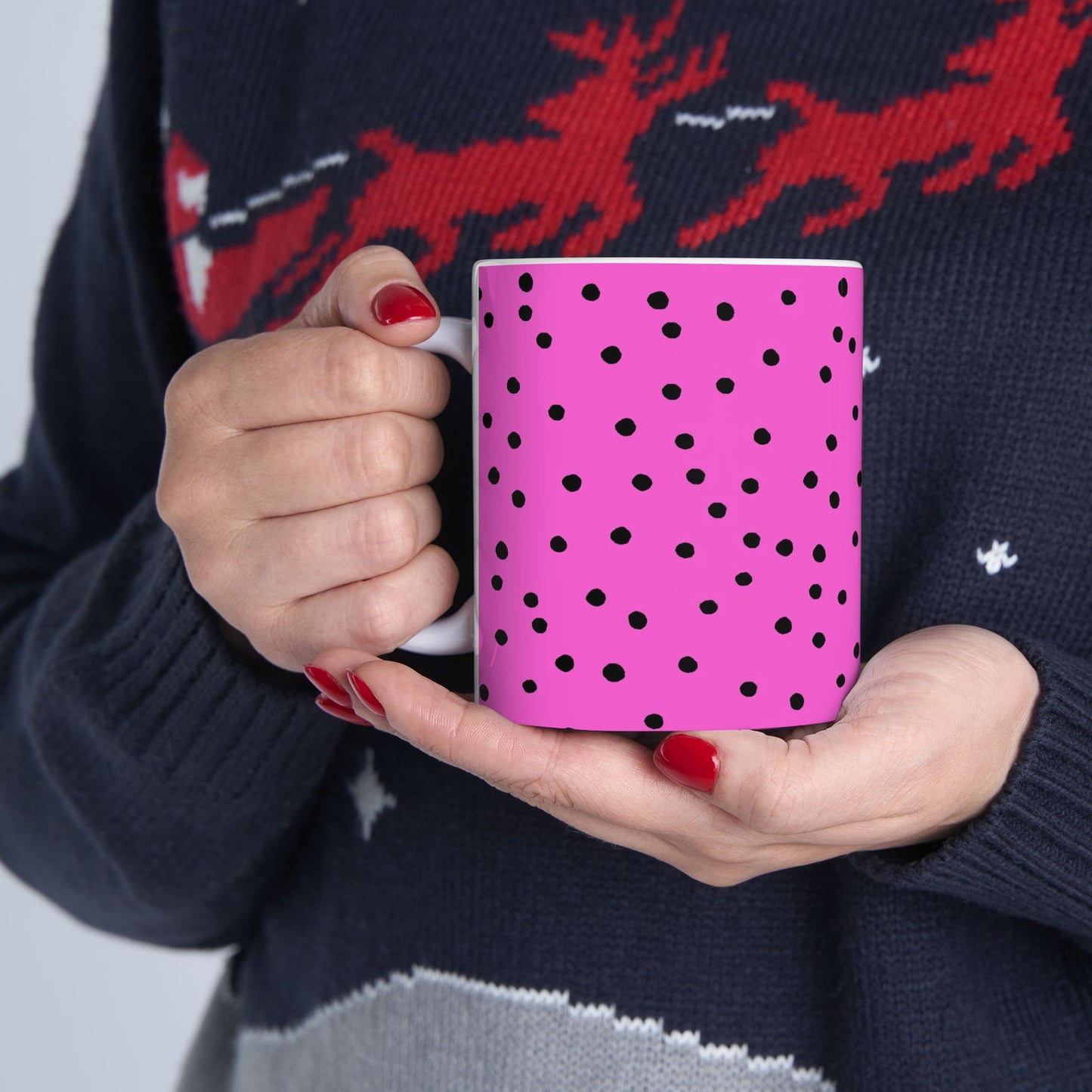 Dinky Dots Cerise / Black Cup