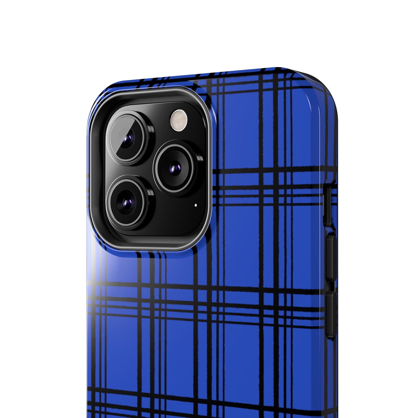 Glad Plaid Blue / Black Phone Case