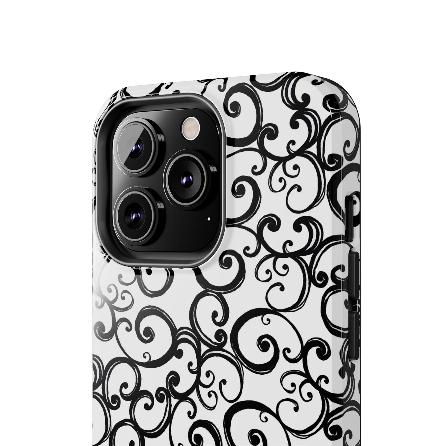 Curls White / Black Phone Case