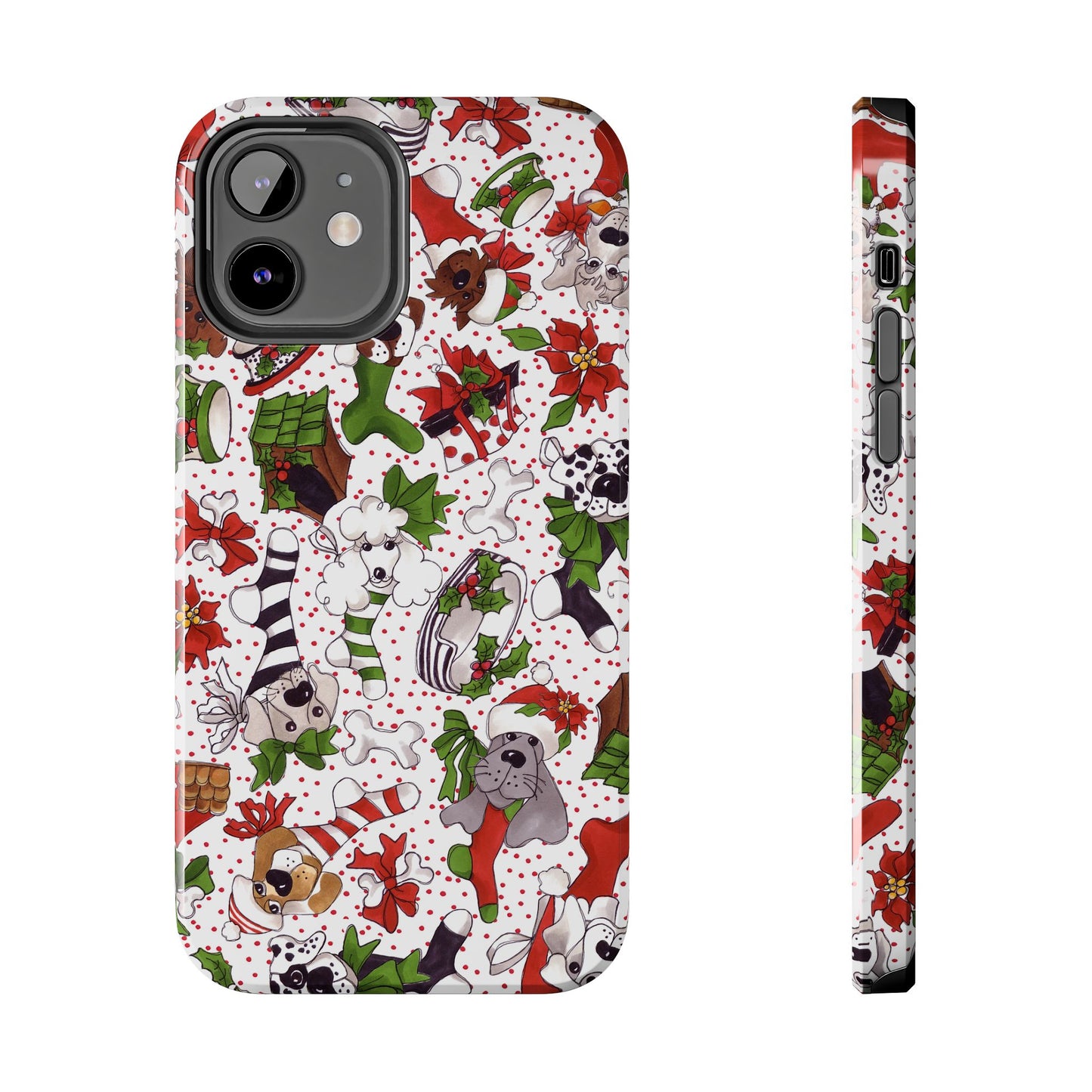 Holiday Fun Toss White / Red Phone Case