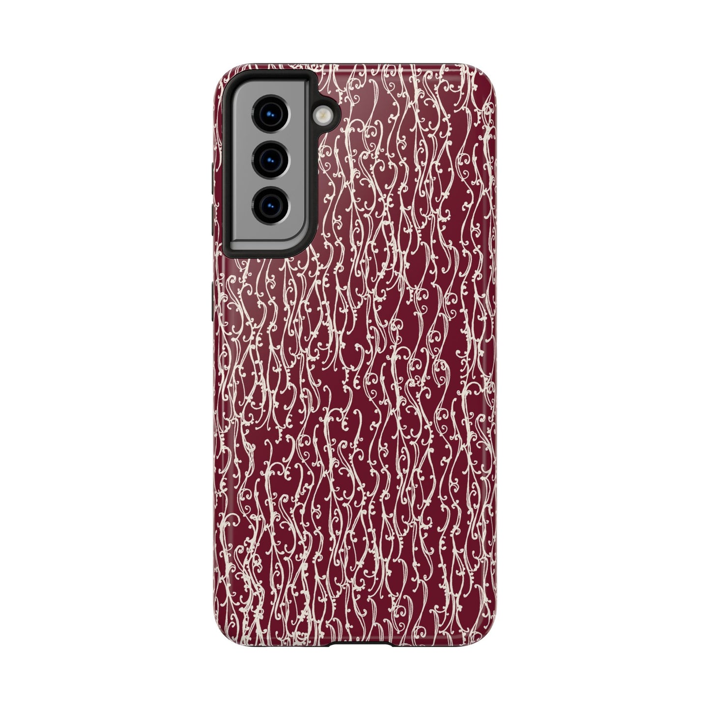 Swan Scroll Red / White Phone Case