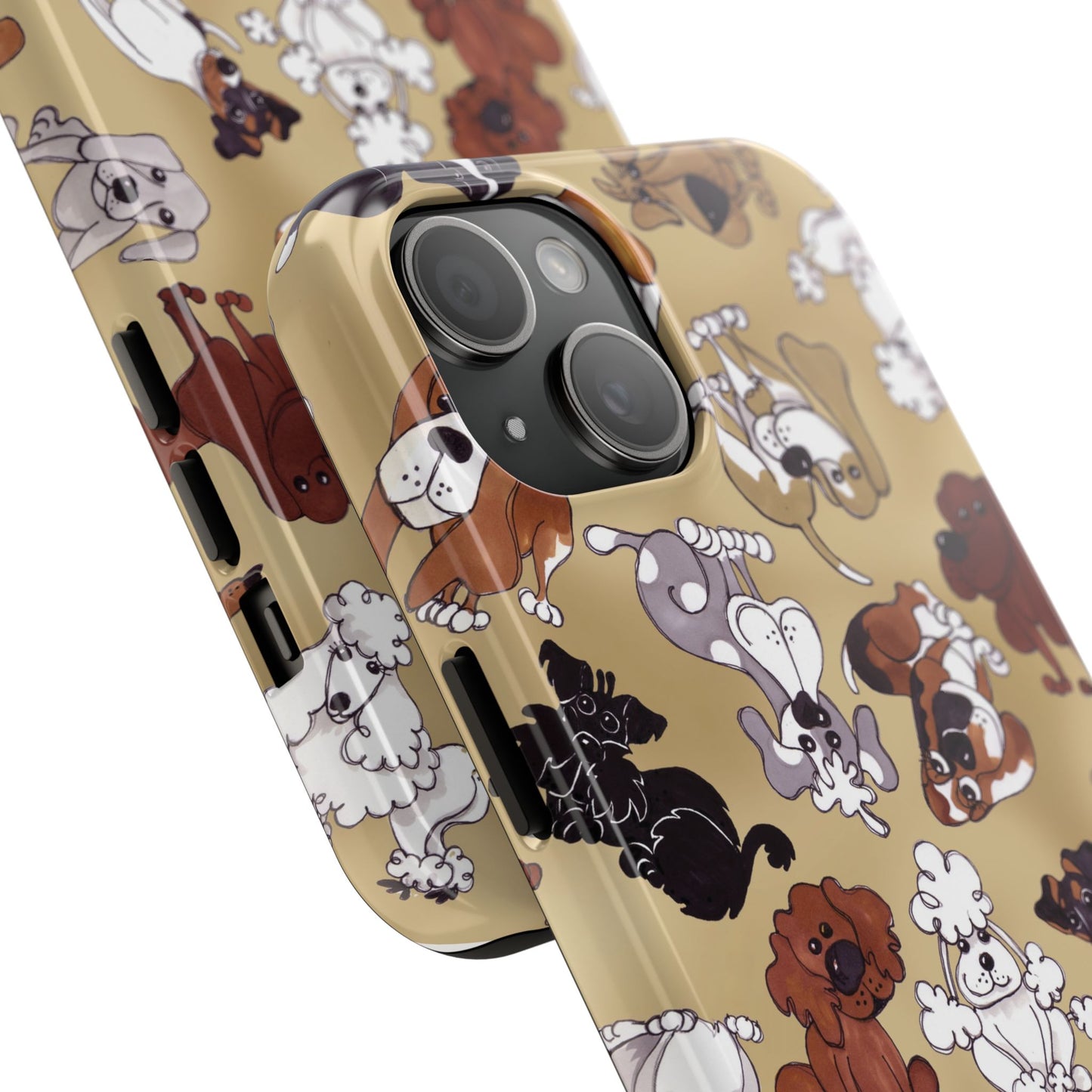 Tossed Doggies Tan Phone Case