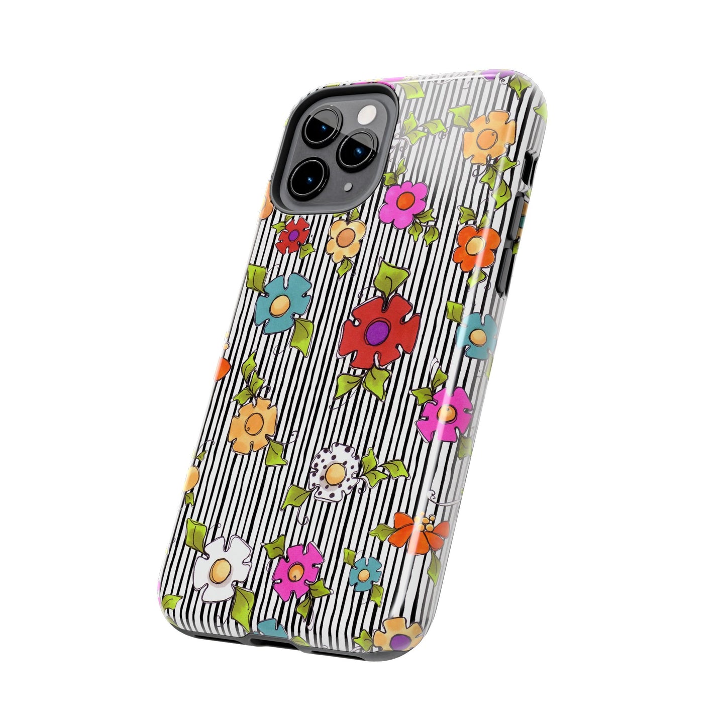Dog Blooms White / Black Phone Case