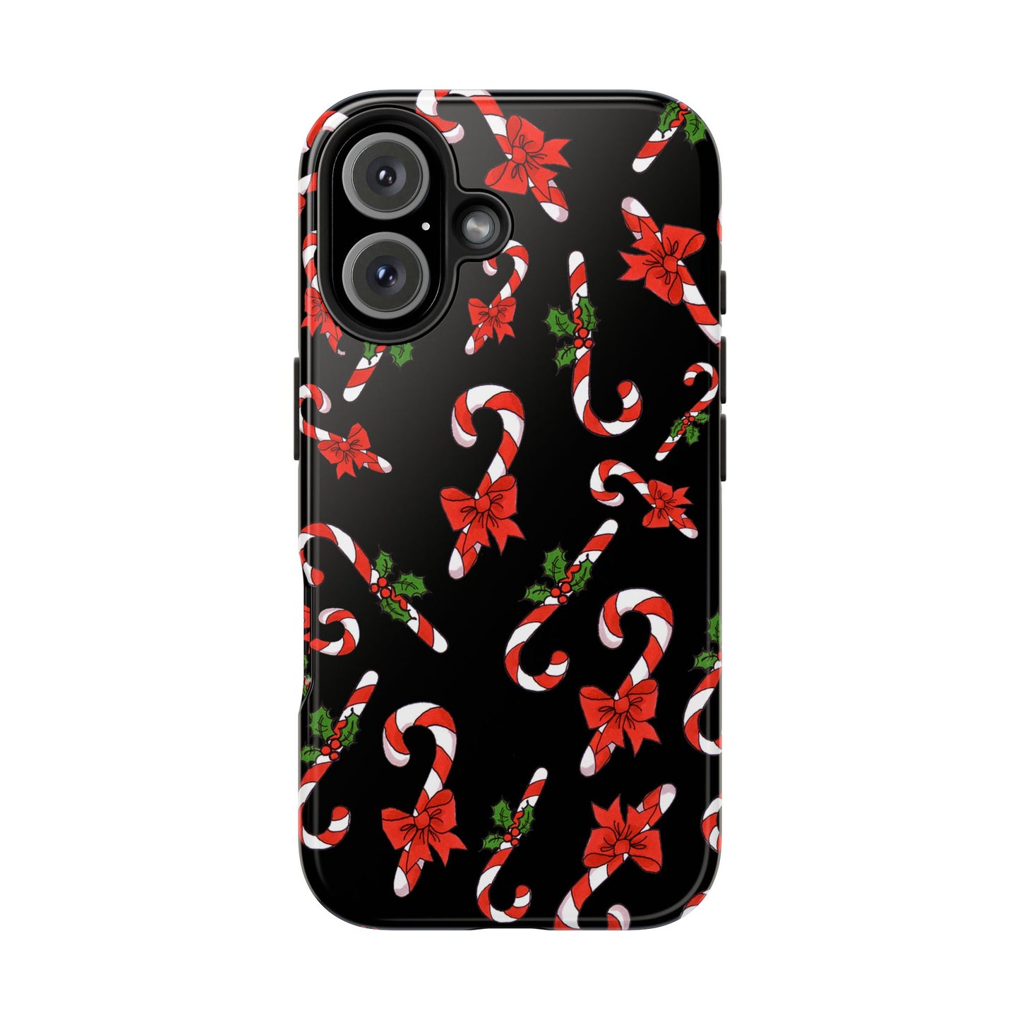 Candy Cane Crowd Black Phone Case
