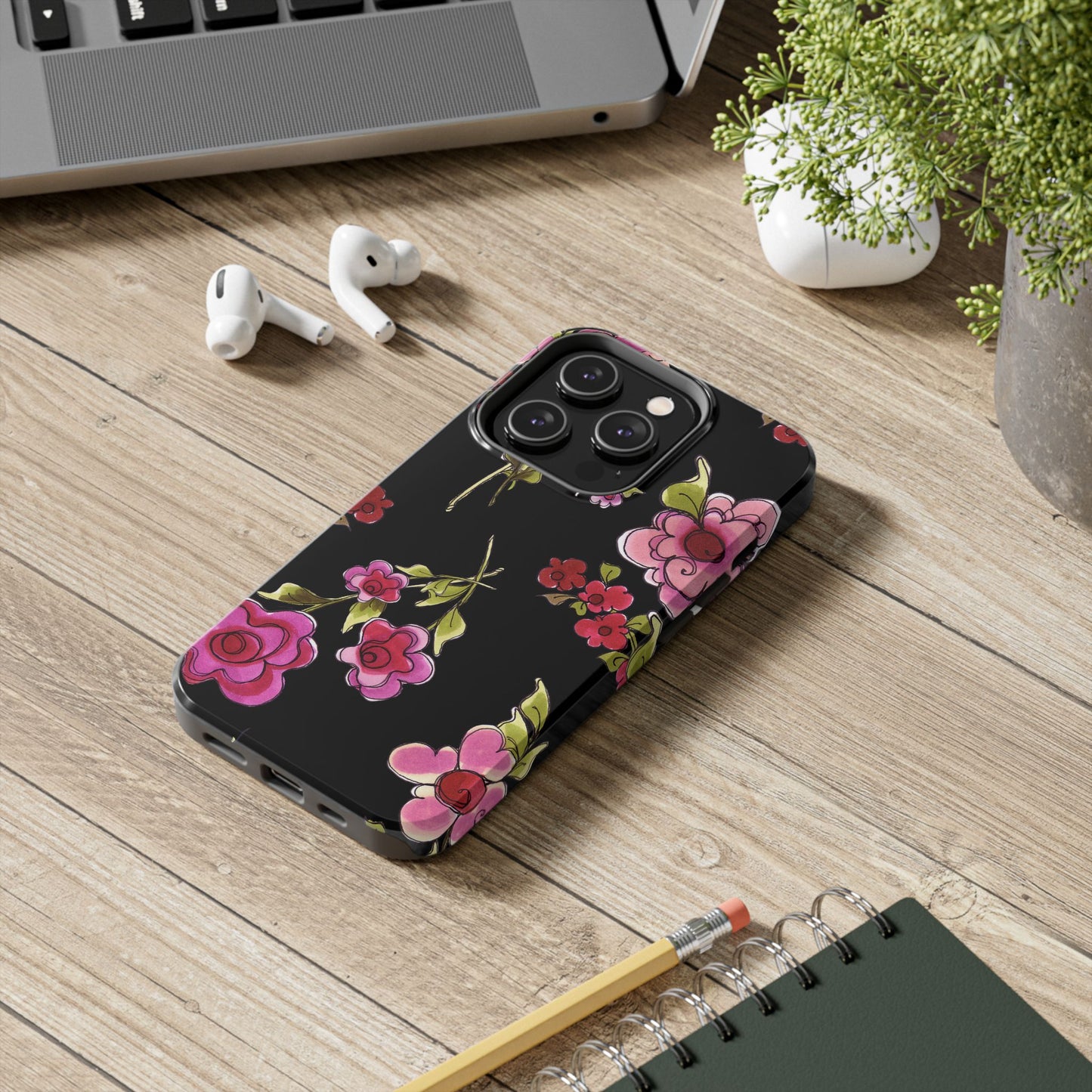Jumbo Floral Black Phone Case