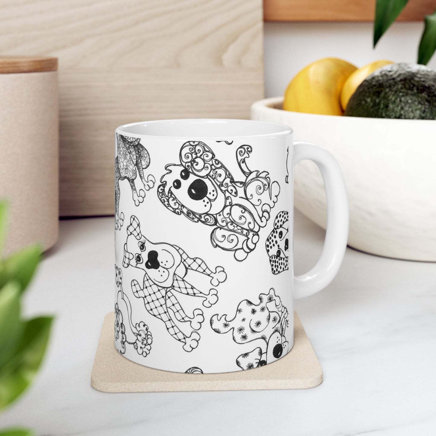 Doodle Dogs White Cup