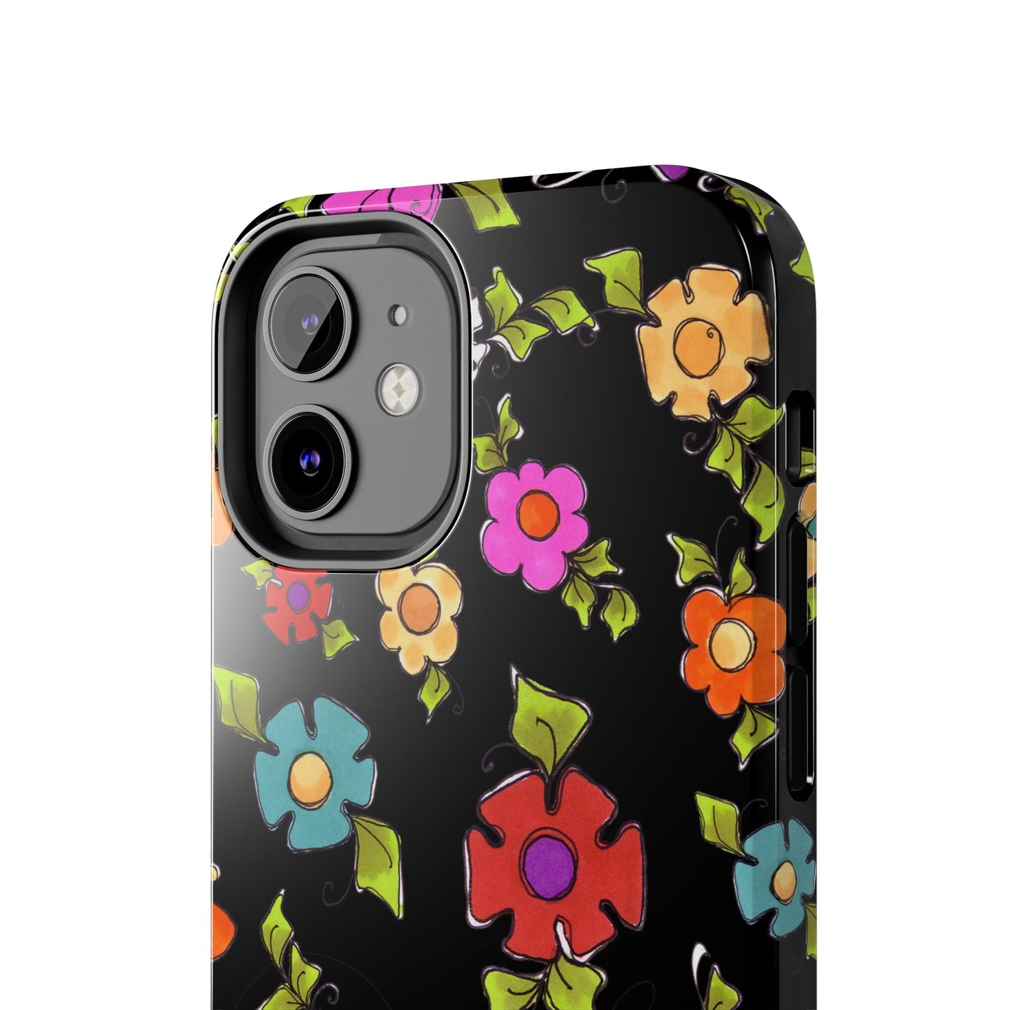 Dog Blooms Black Phone Case