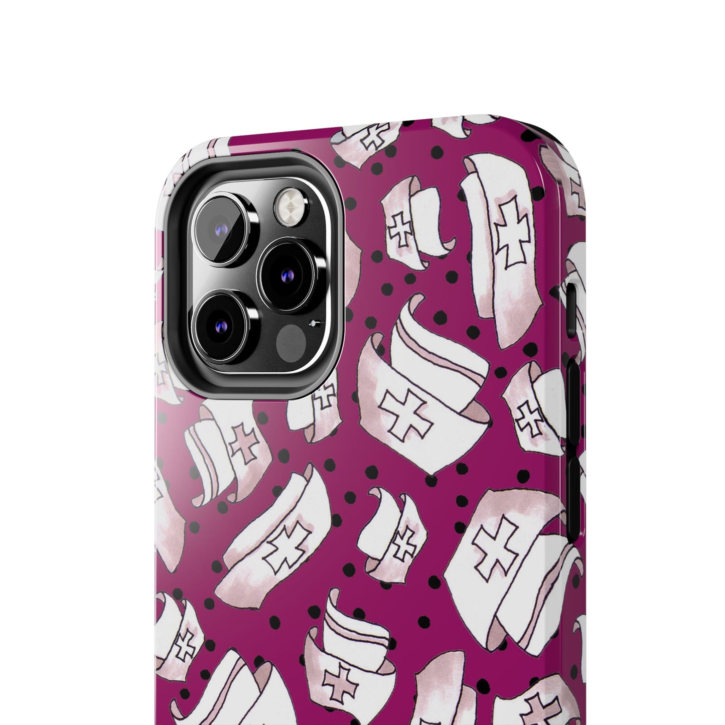 Med Hats Burgundy / Black Phone Case