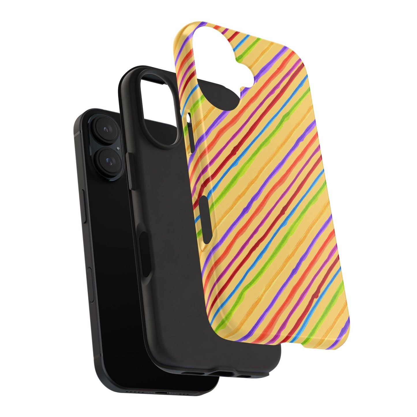 Calico Stripe Yellow Phone Case