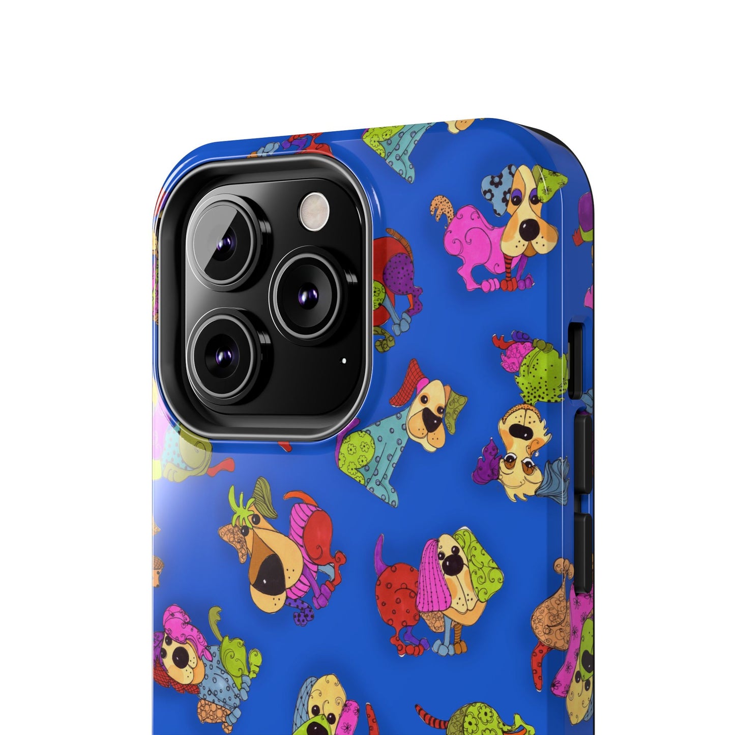 Tossed Happy Dogs Blue Phone Case