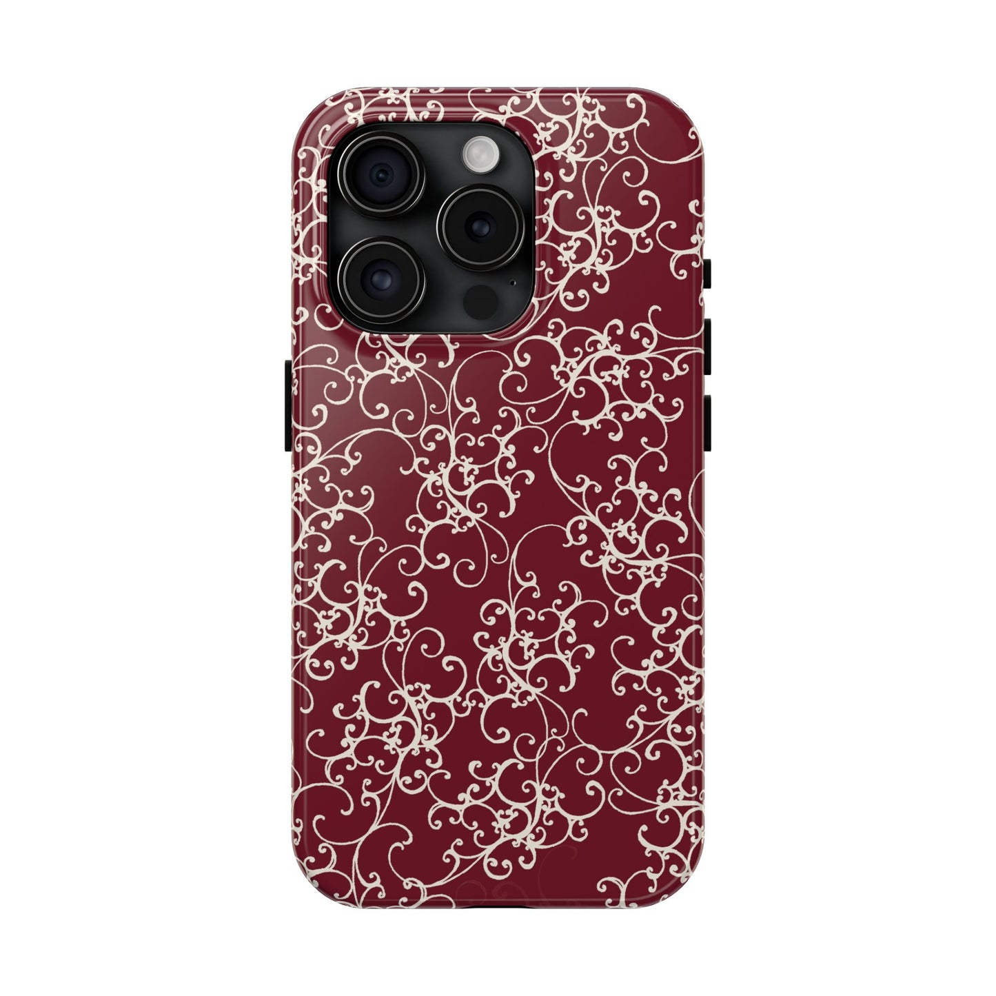 Elegant Scroll Red / Ivory Phone Case