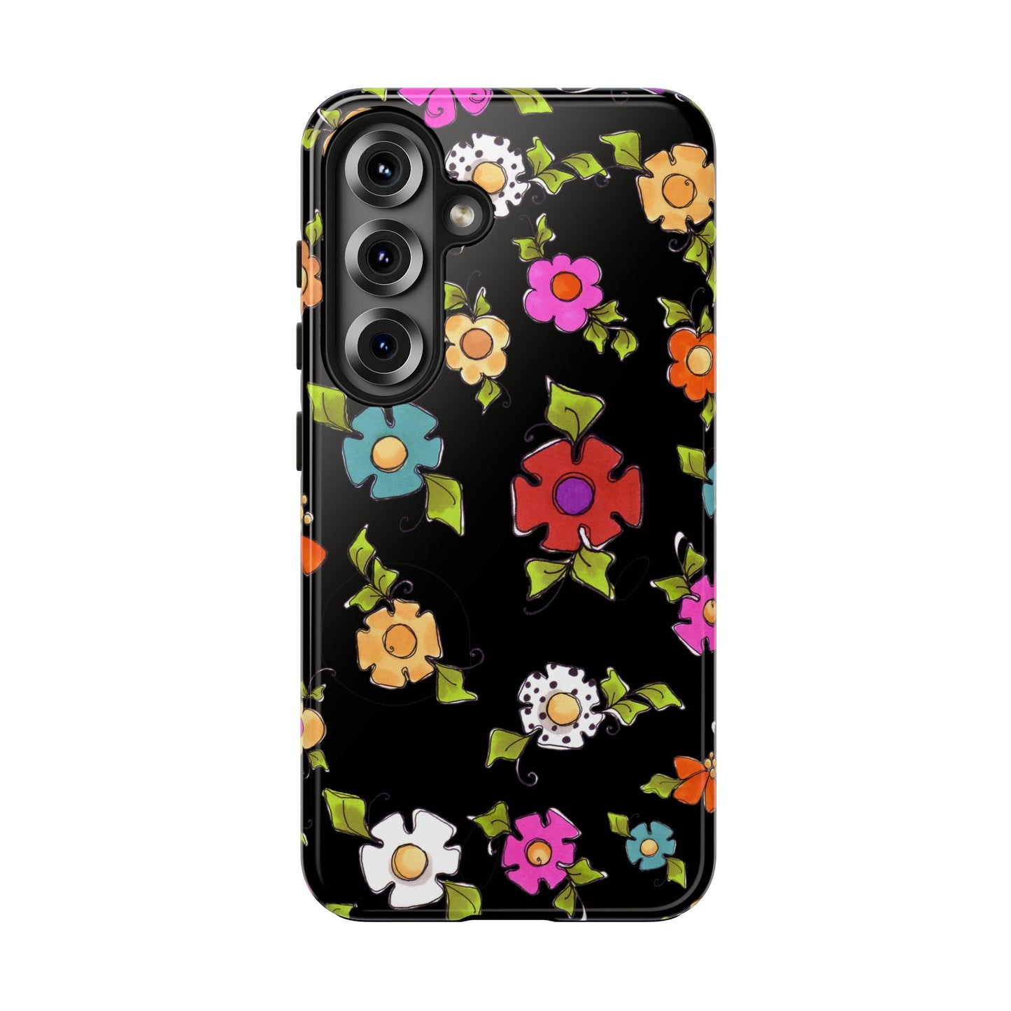 Dog Blooms Black Phone Case