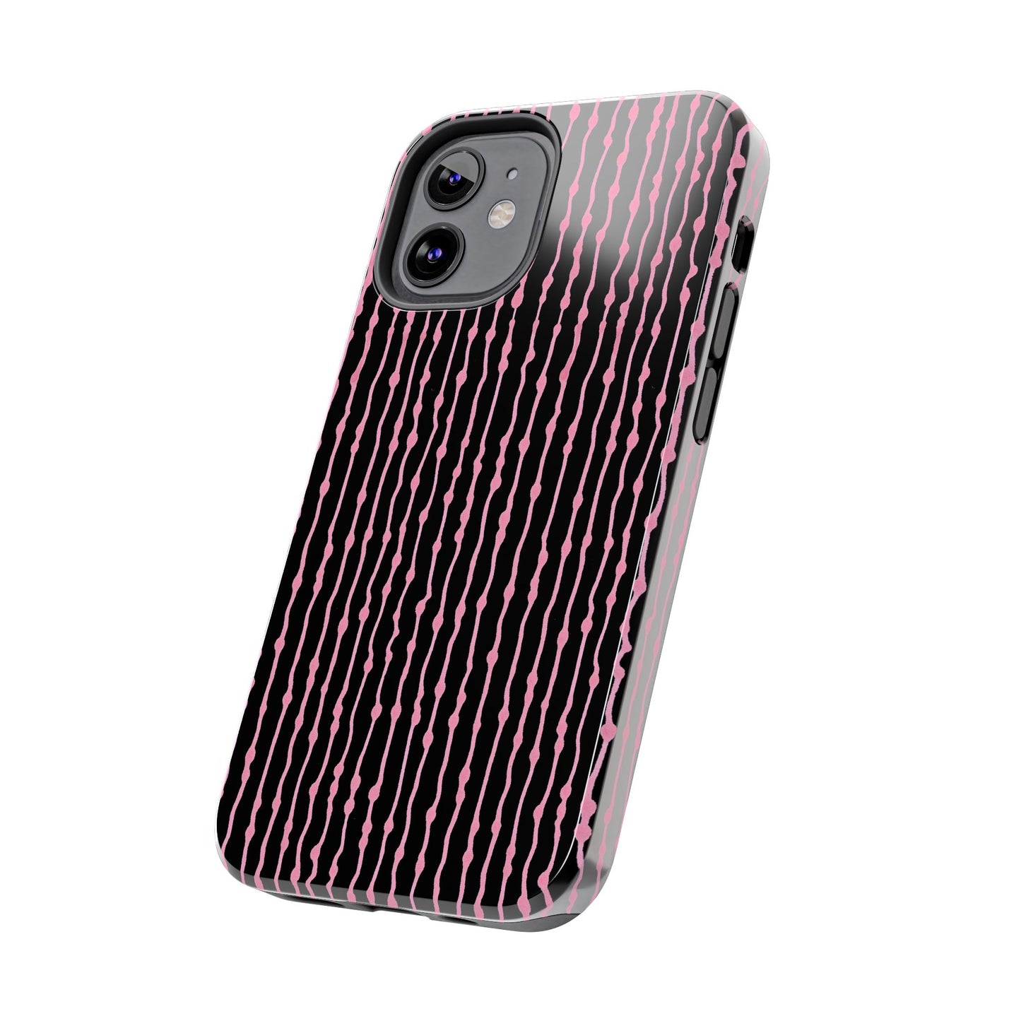 Faux Seersucker Black / Pink Phone Case