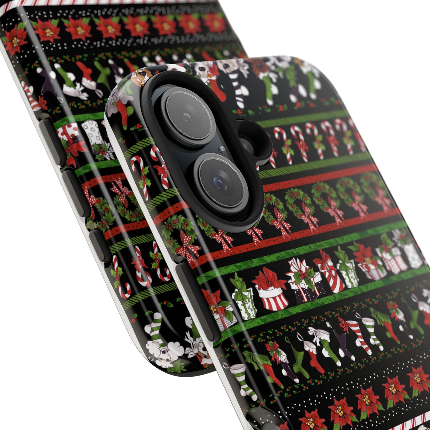 Holiday Borders Black Phone Case