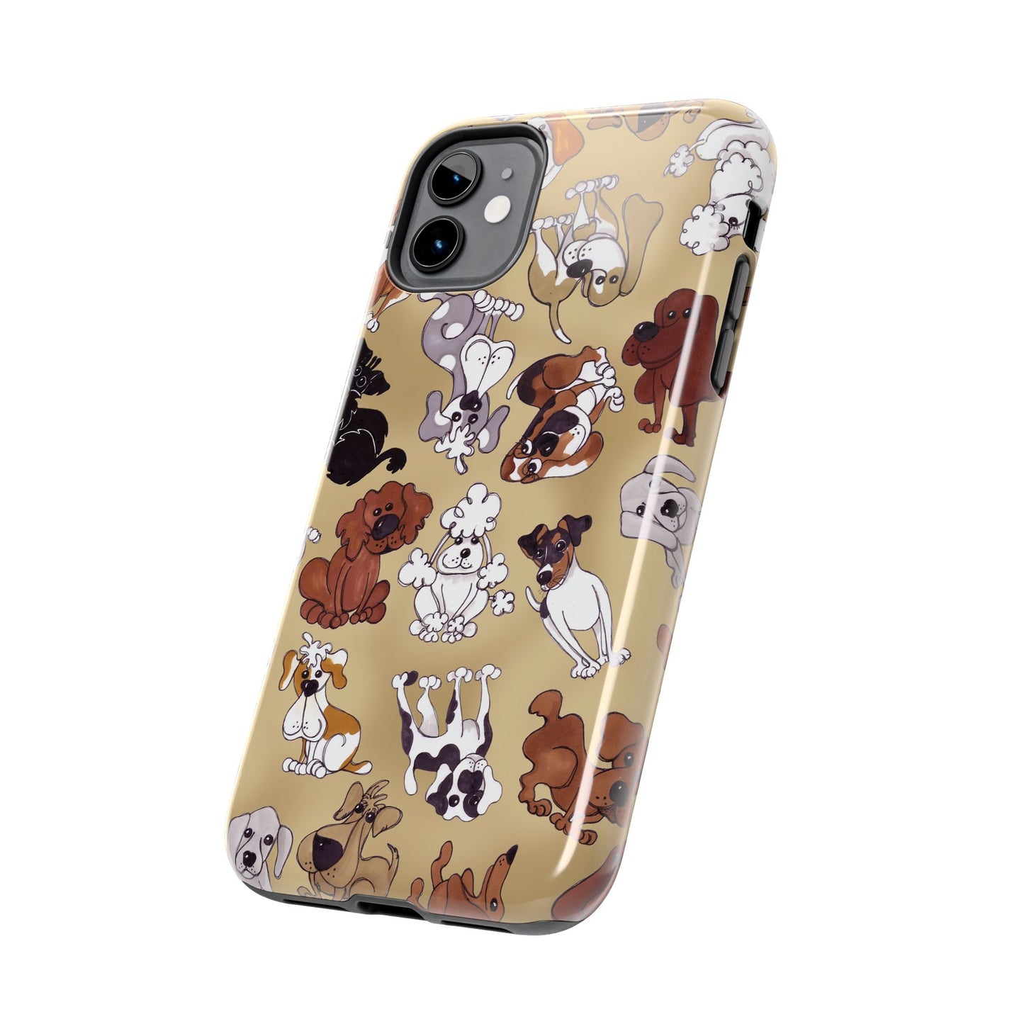 Tossed Doggies Tan Phone Case